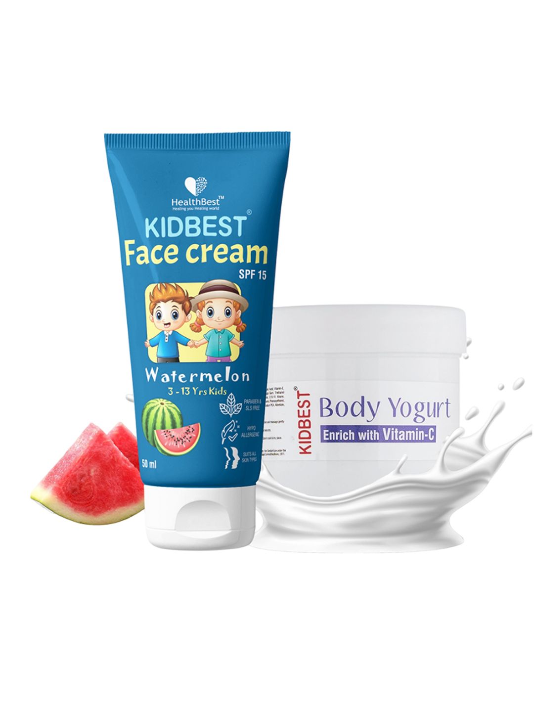 HealthBest Set Of 2 Kidbest Face Cream - 50 ml With Body Yogurt - 200 g-picture-30
