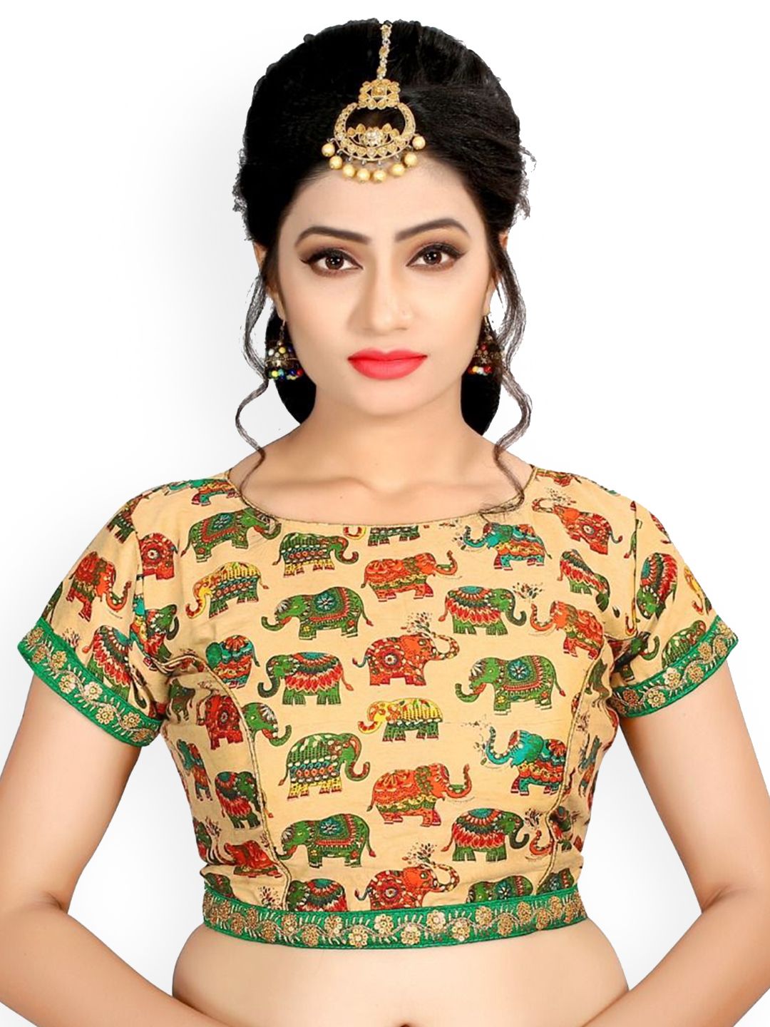 KING SALES Printed Pure Cotton Round Neck Readymade SareeBlouse-picture-44
