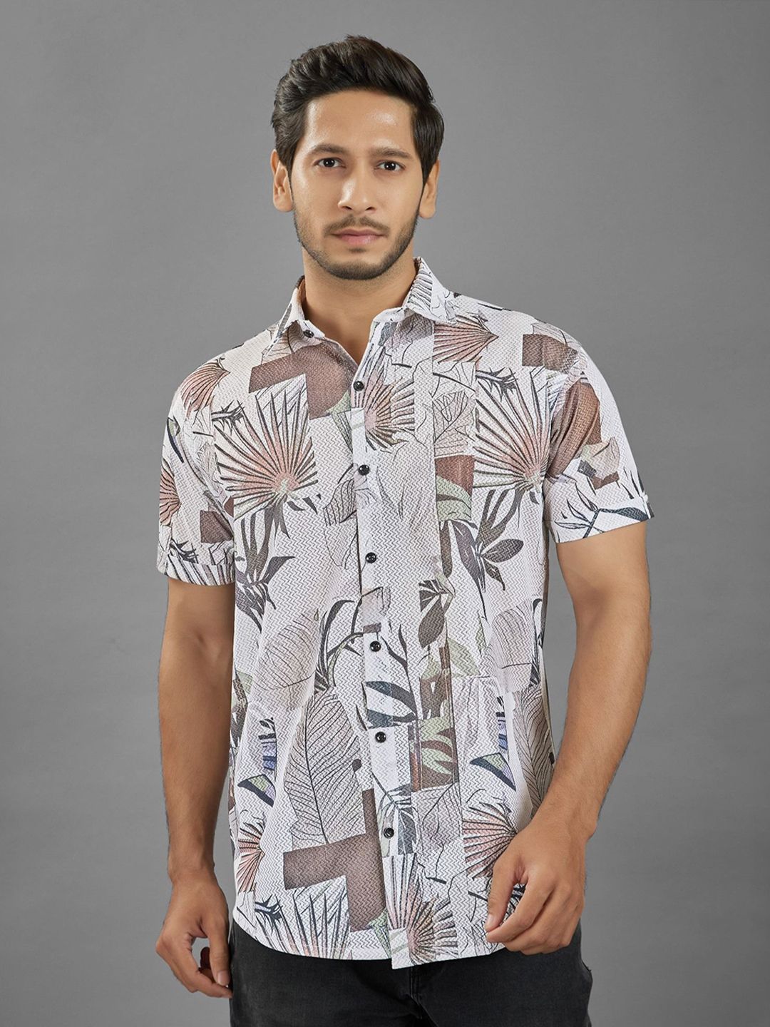 WILNERCROWN Printed Classic Button-Down Collar Cotton Shirt-image-0