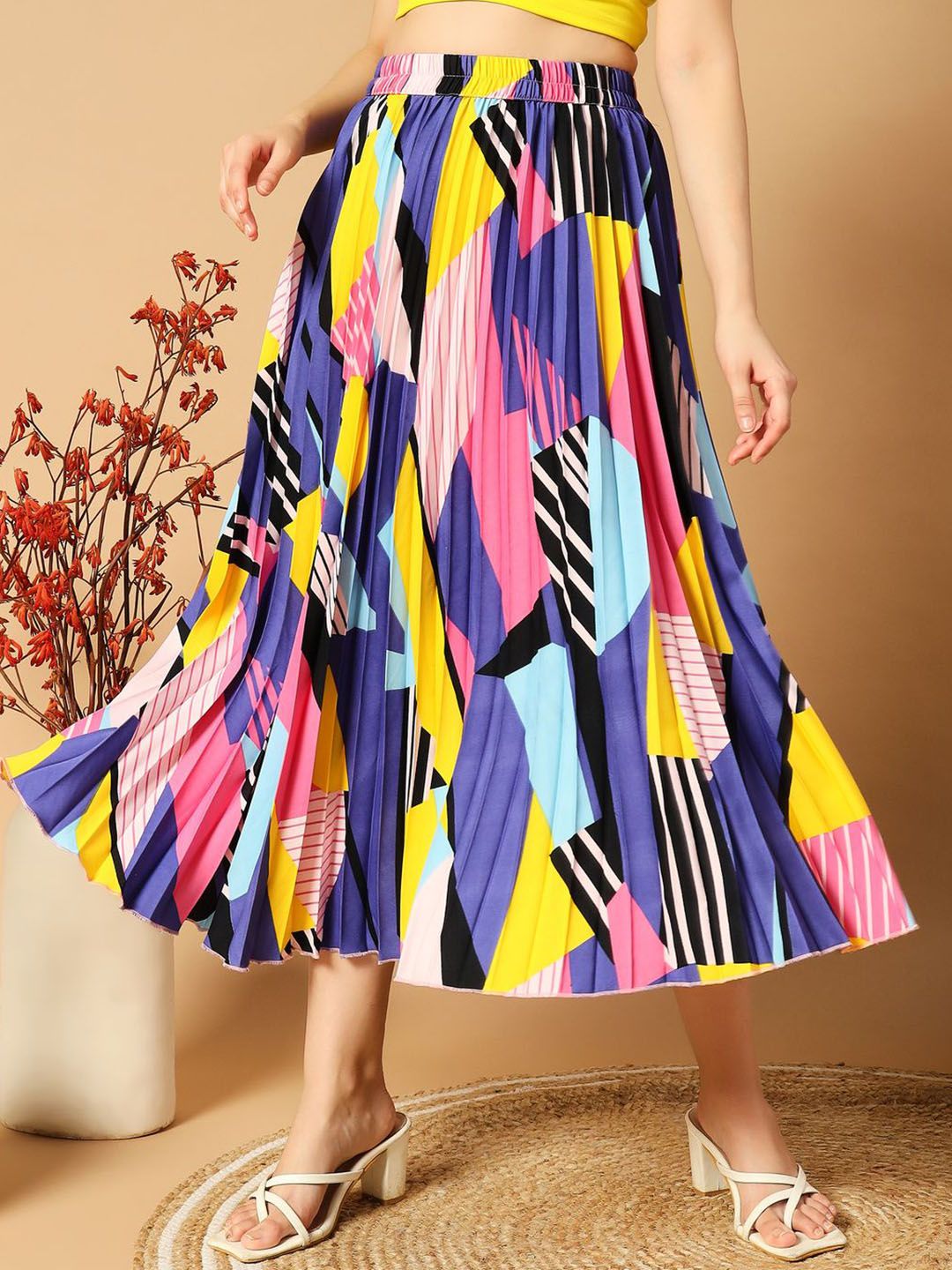 LookShine Printed A-Line Midi Skirts-picture-6