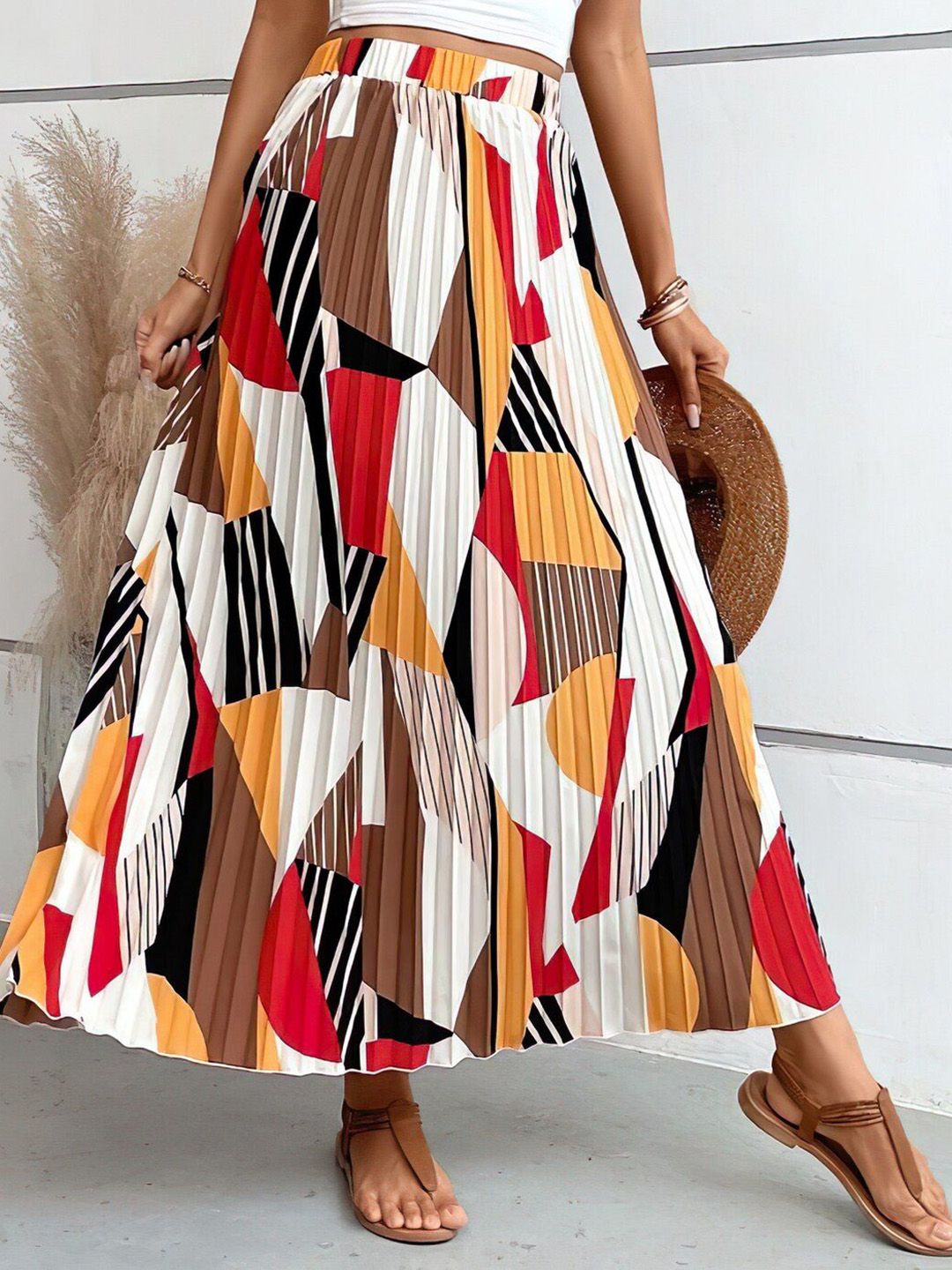 LookShine Printed A-Line Midi Skirt-picture-1