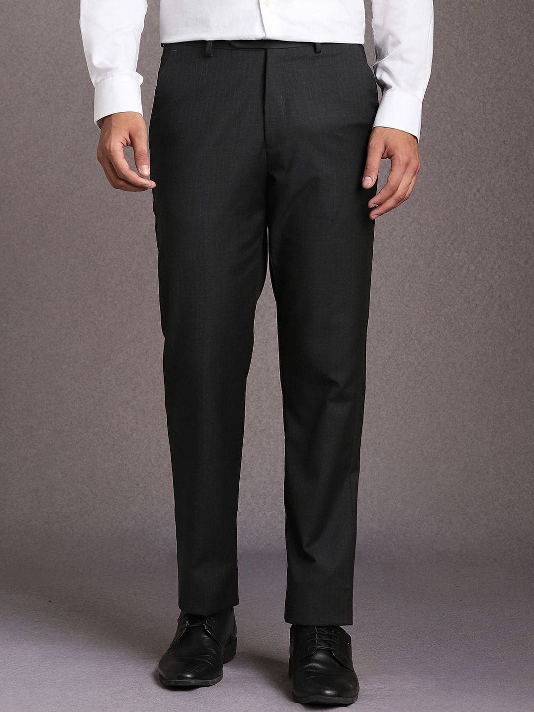 Luxure by Louis Philippe Men Slim Fit Mid-Rise Formal Trousers-picture-21
