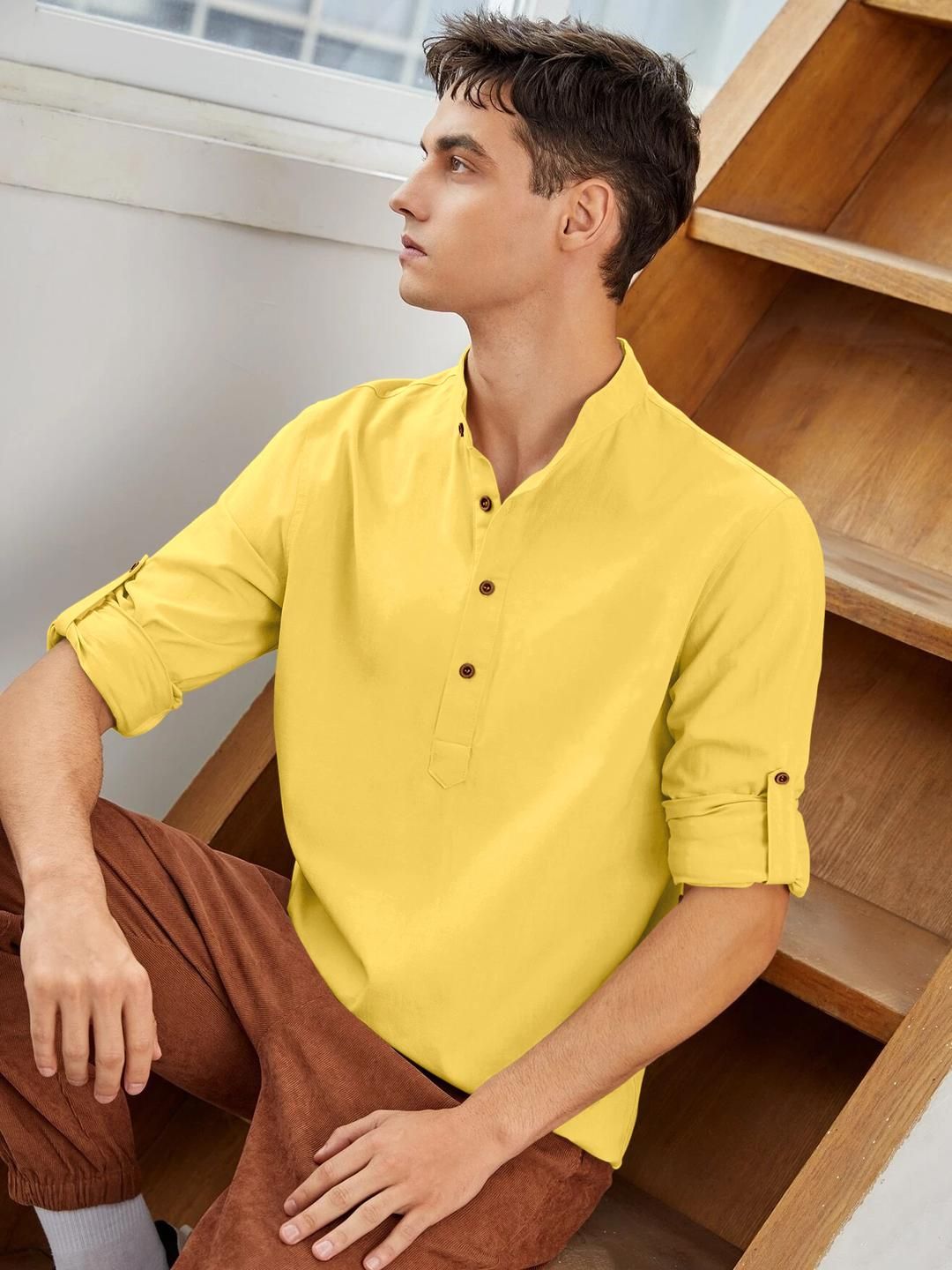 Fifth U Men Yellow Kurta-picture-10