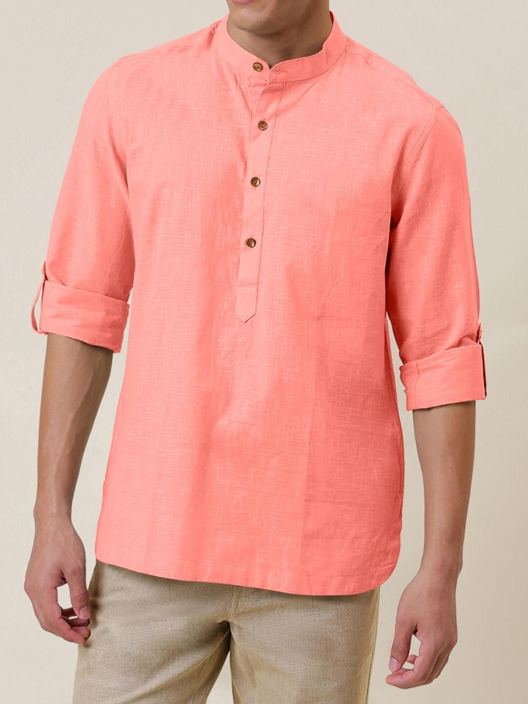 Fifth U Men Peach Kurta-picture-31