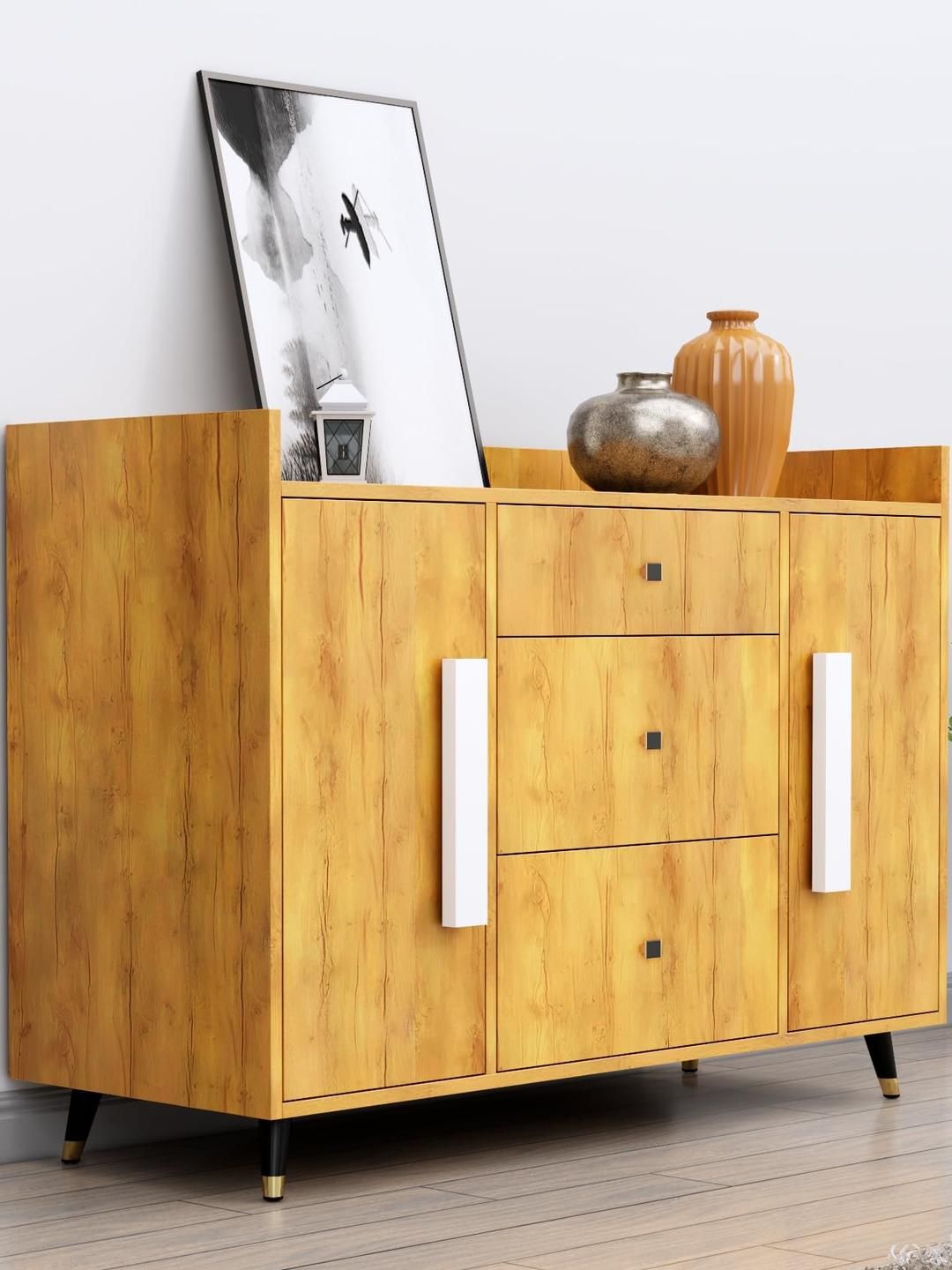 HEXA RED Beige Engineered Wood Storage Cabinet-image-47