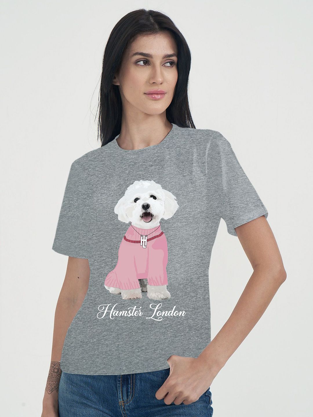 HAMSTER LONDON Graphic Printed Round Neck Pure Cotton T-shirt-picture-30