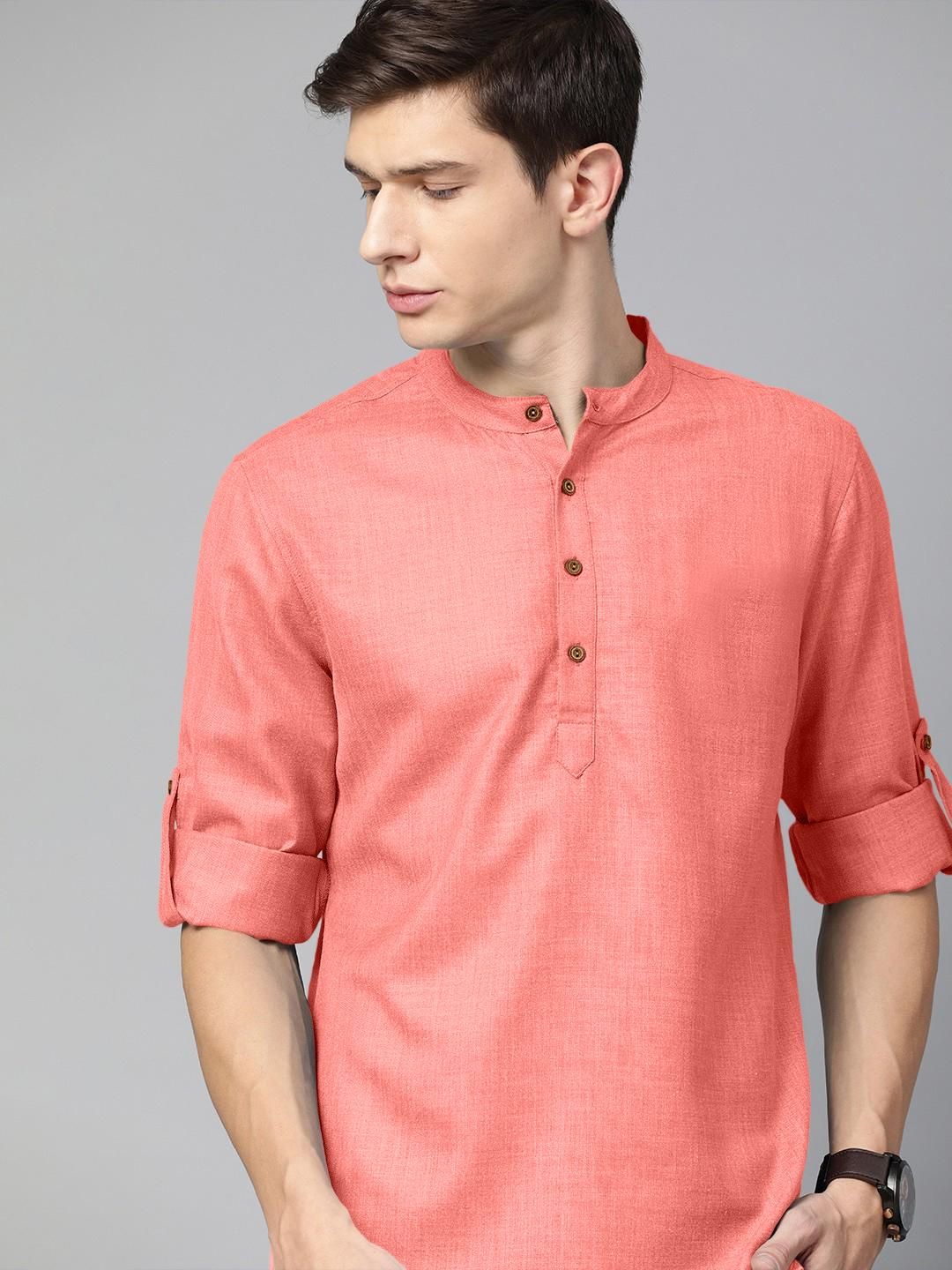 Fifth U Men Peach Kurta-picture-35