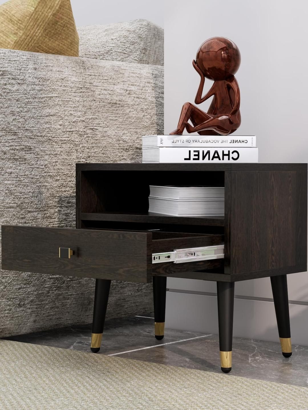 HEXA RED Brown Engineered Wood Bedside Table-image-20
