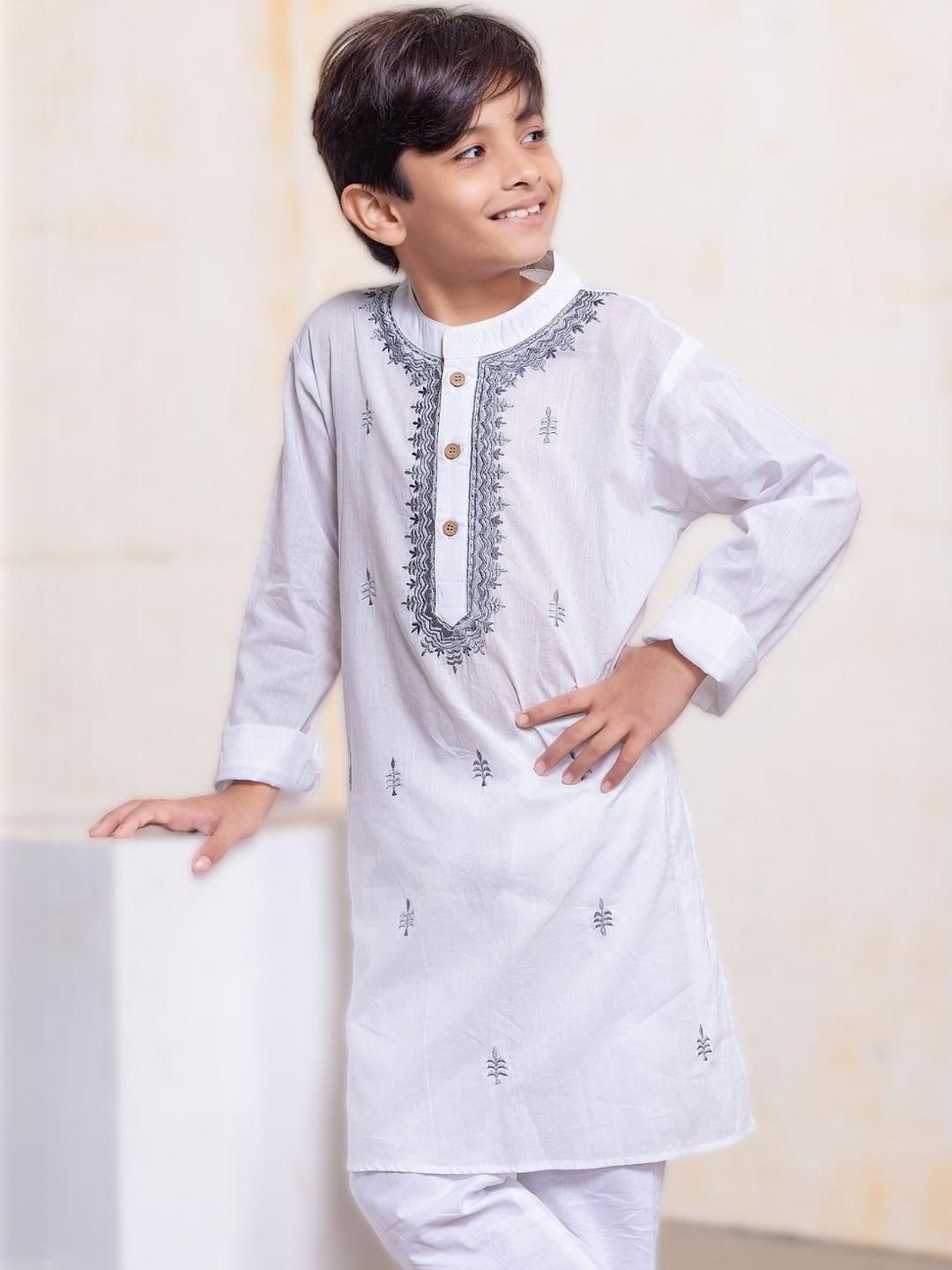 Tura Turi Boys White Kurta Sets-picture-11