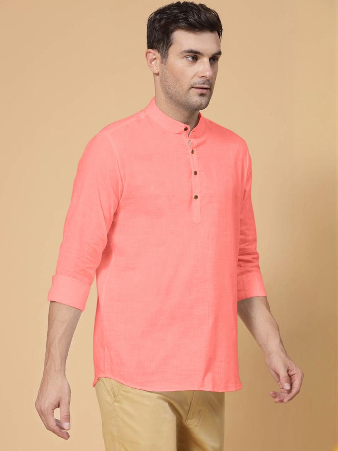 Fifth U Men Peach Kurta-picture-20