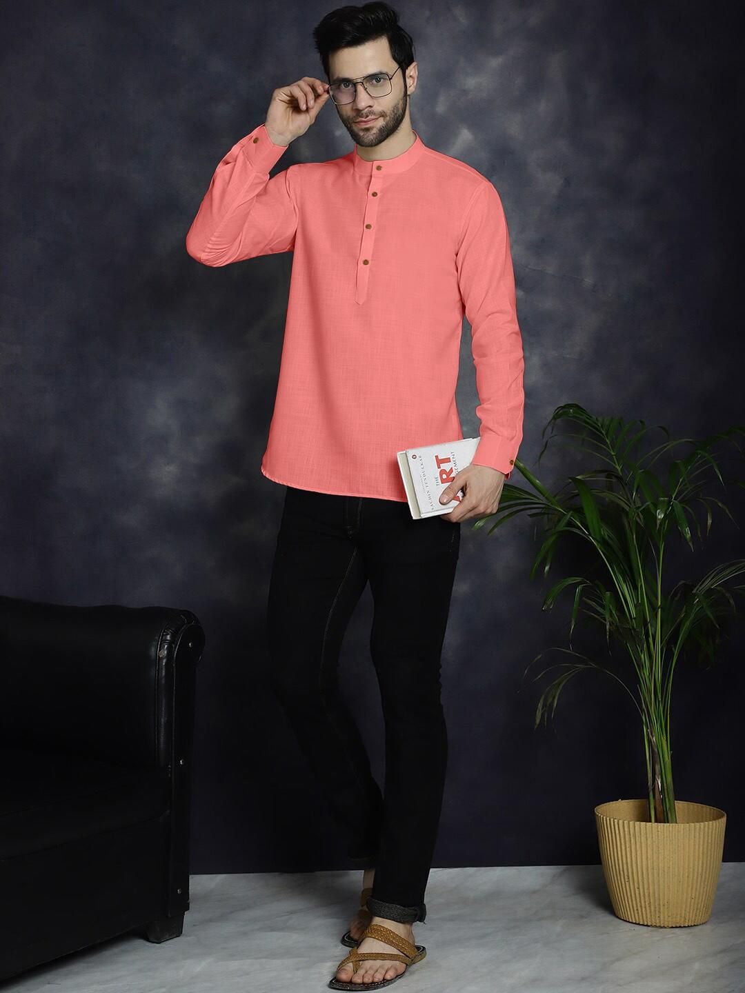 Fifth U Men Peach Kurta-picture-15