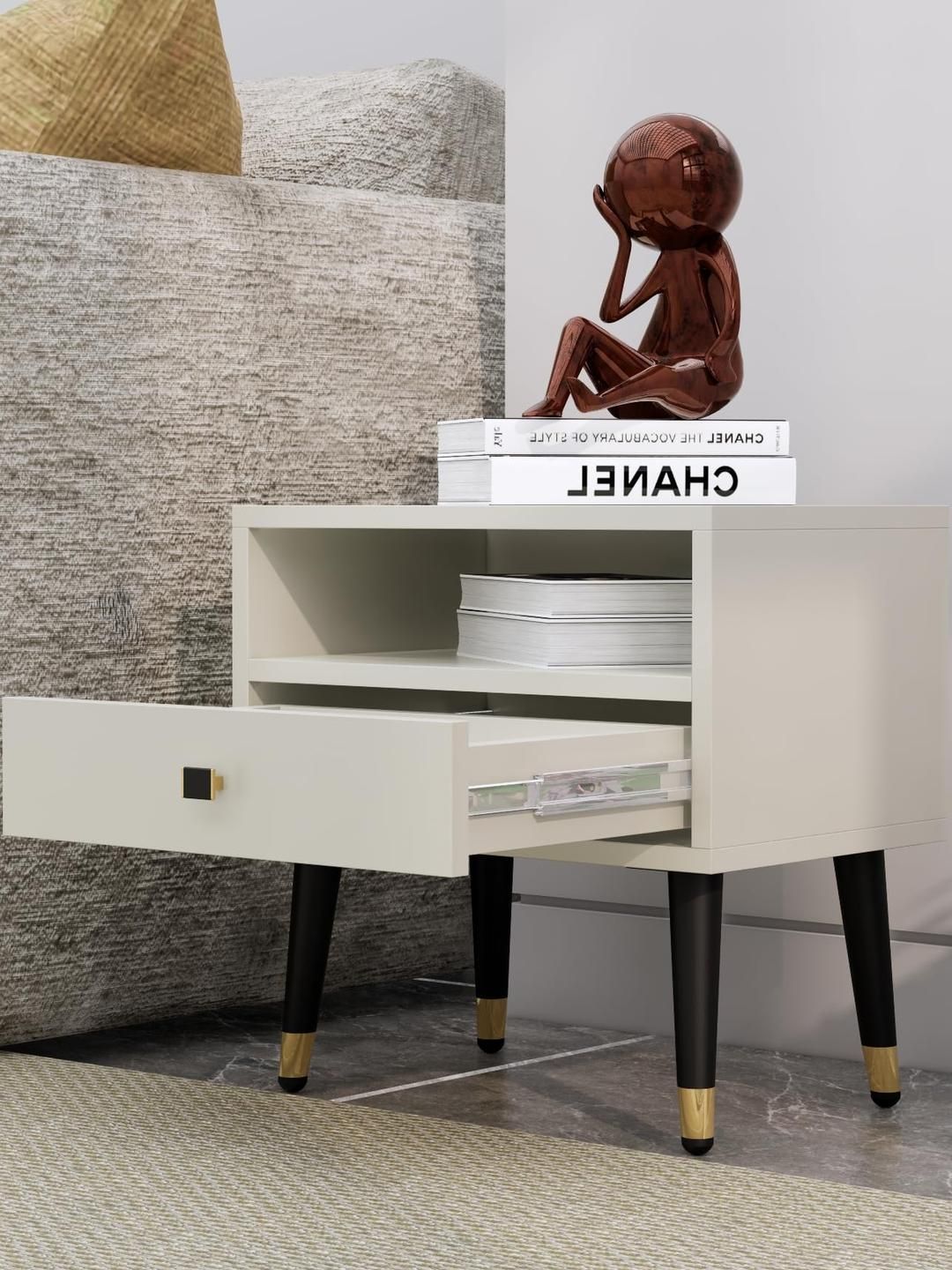 HEXA RED White Engineered Wood Bedside Table-image-34