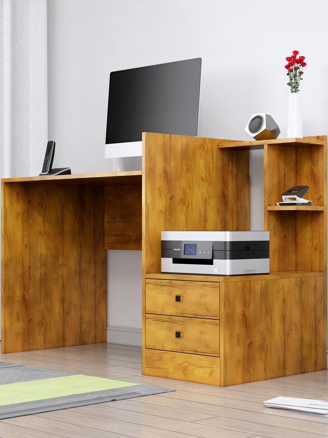 HEXA RED Beige Engineered Wood Study Table-picture-57