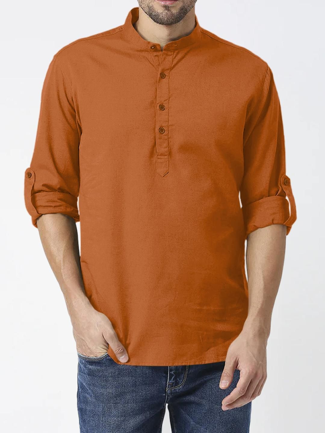 Fifth U Men Brown Kurta-picture-22