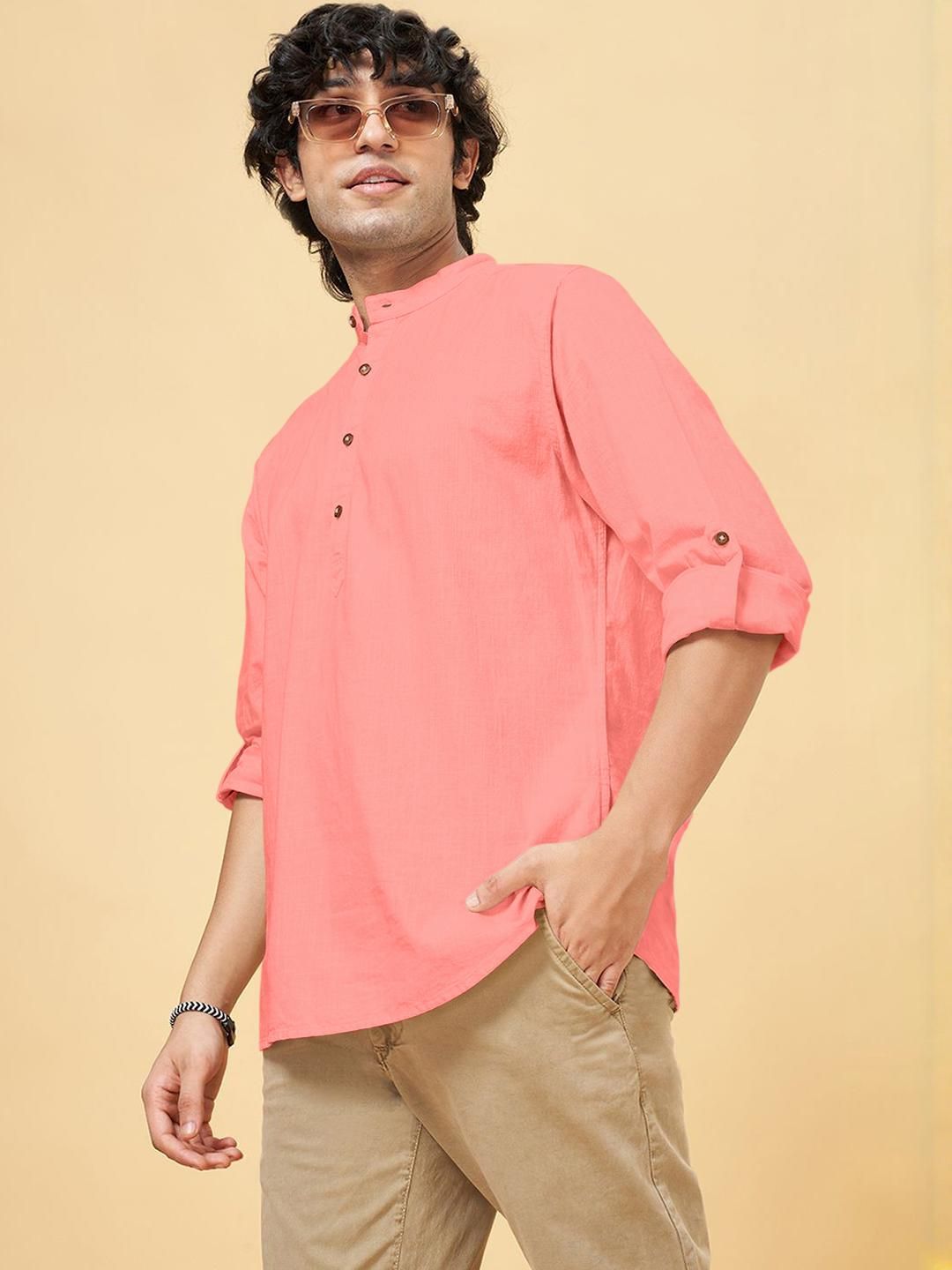 Fifth U Men Peach Kurta-picture-19