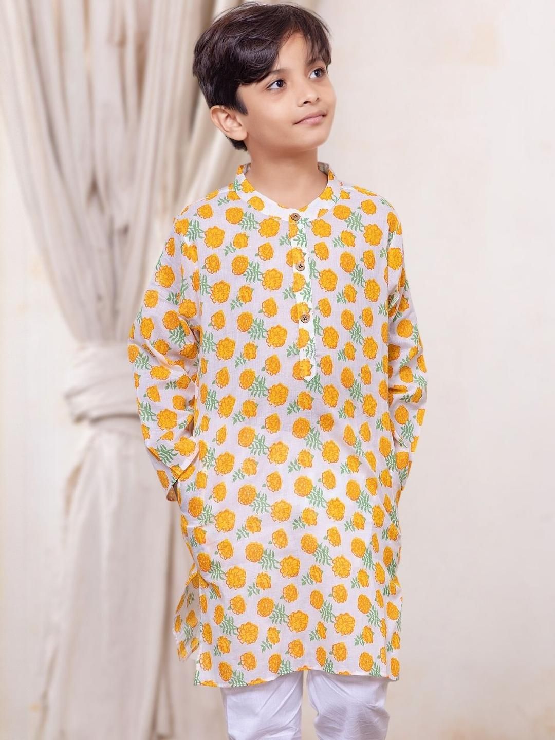 Tura Turi Boys Orange Kurta Sets-picture-36
