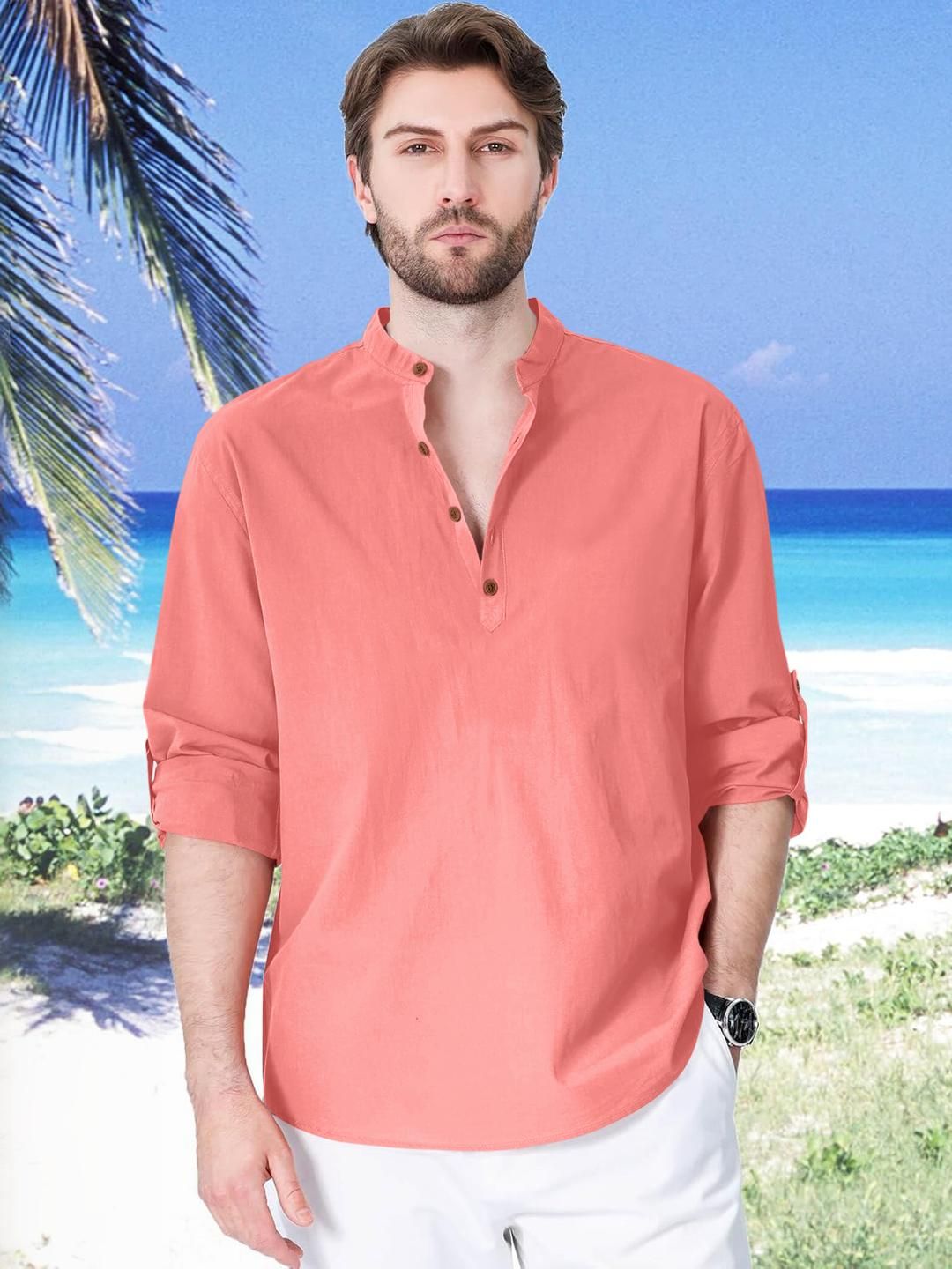 Fifth U Men Peach Kurta-picture-37