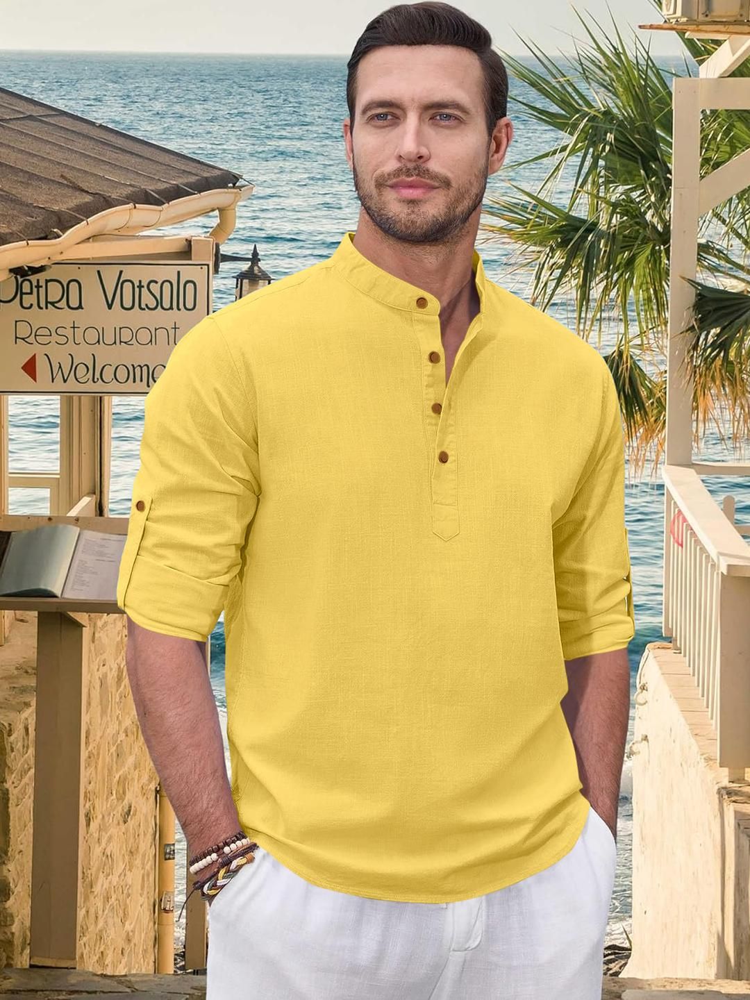 Fifth U Men Yellow Kurta-picture-20