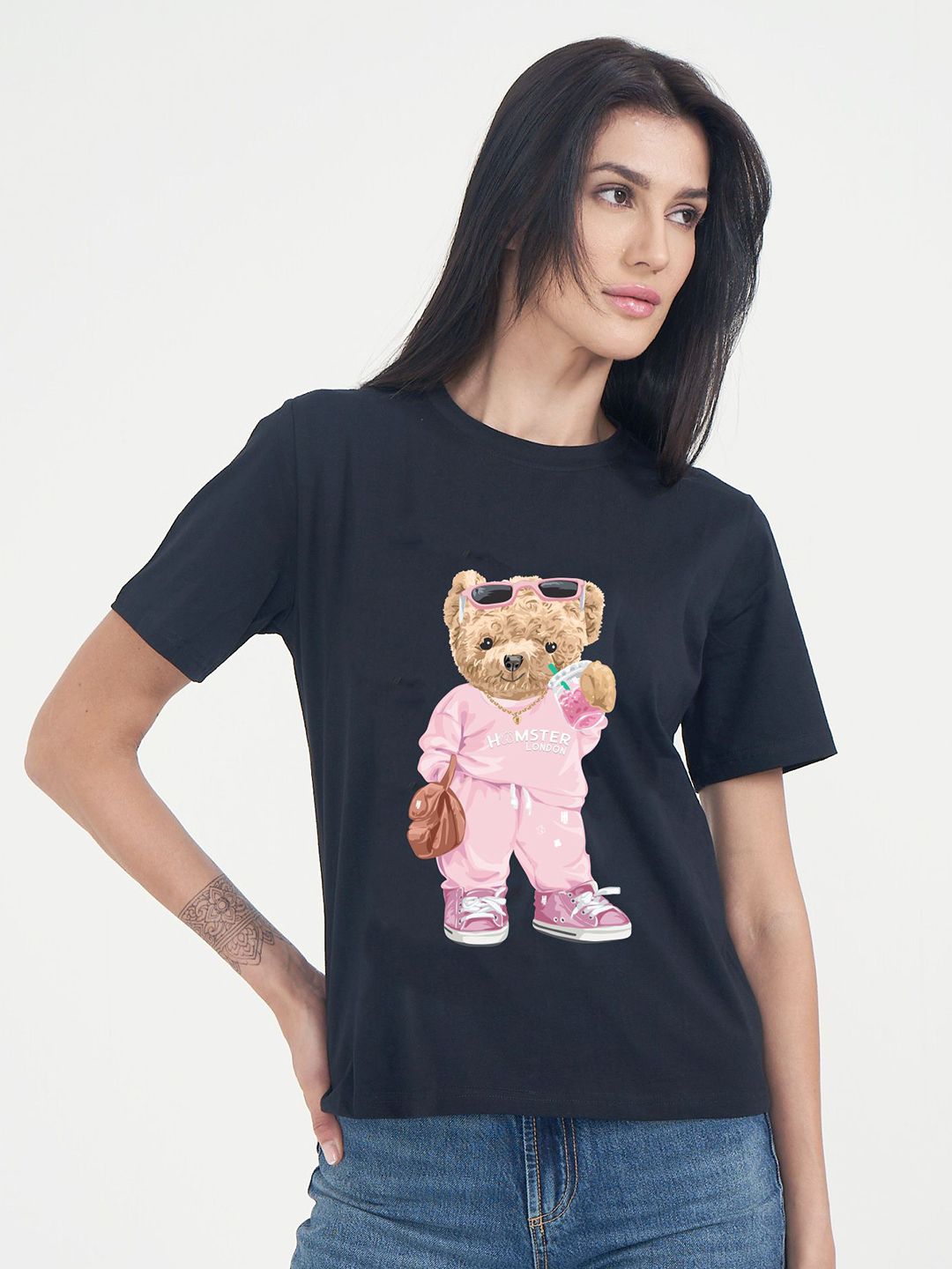 HAMSTER LONDON Graphic Printed Round Neck Pure Cotton T-shirt-picture-39