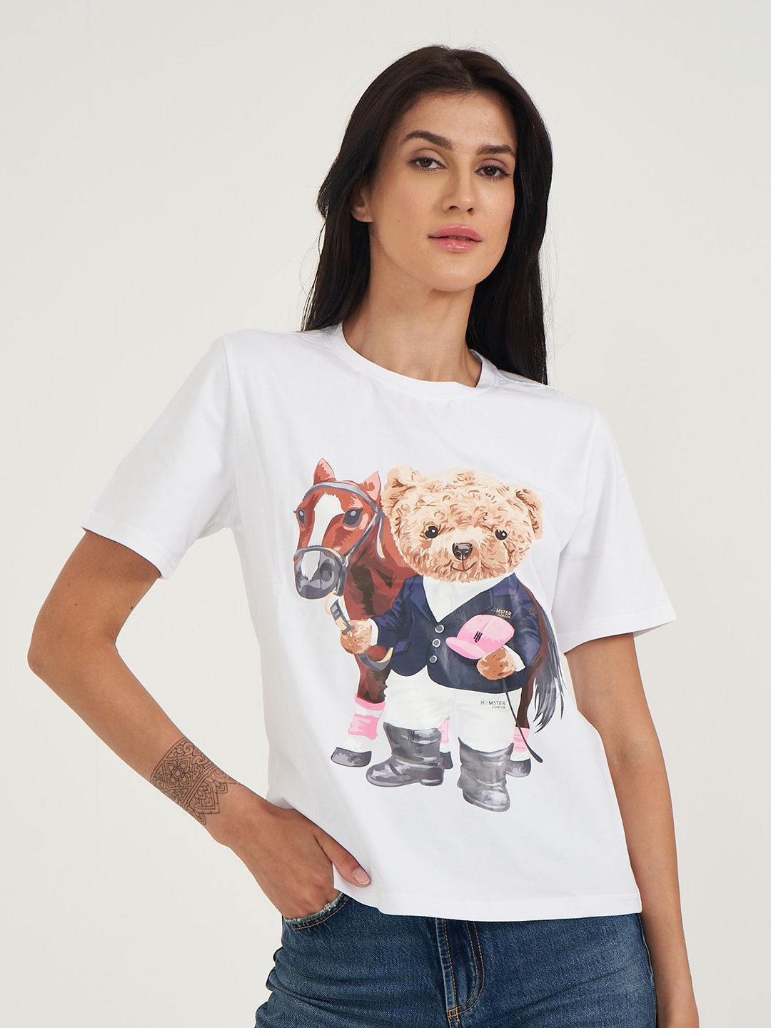 HAMSTER LONDON Graphic Printed Round Neck Pure Cotton T-shirt-picture-24