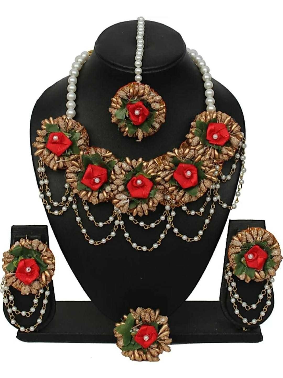 craftsai exports Women Maroon Jewellery Set-picture-24