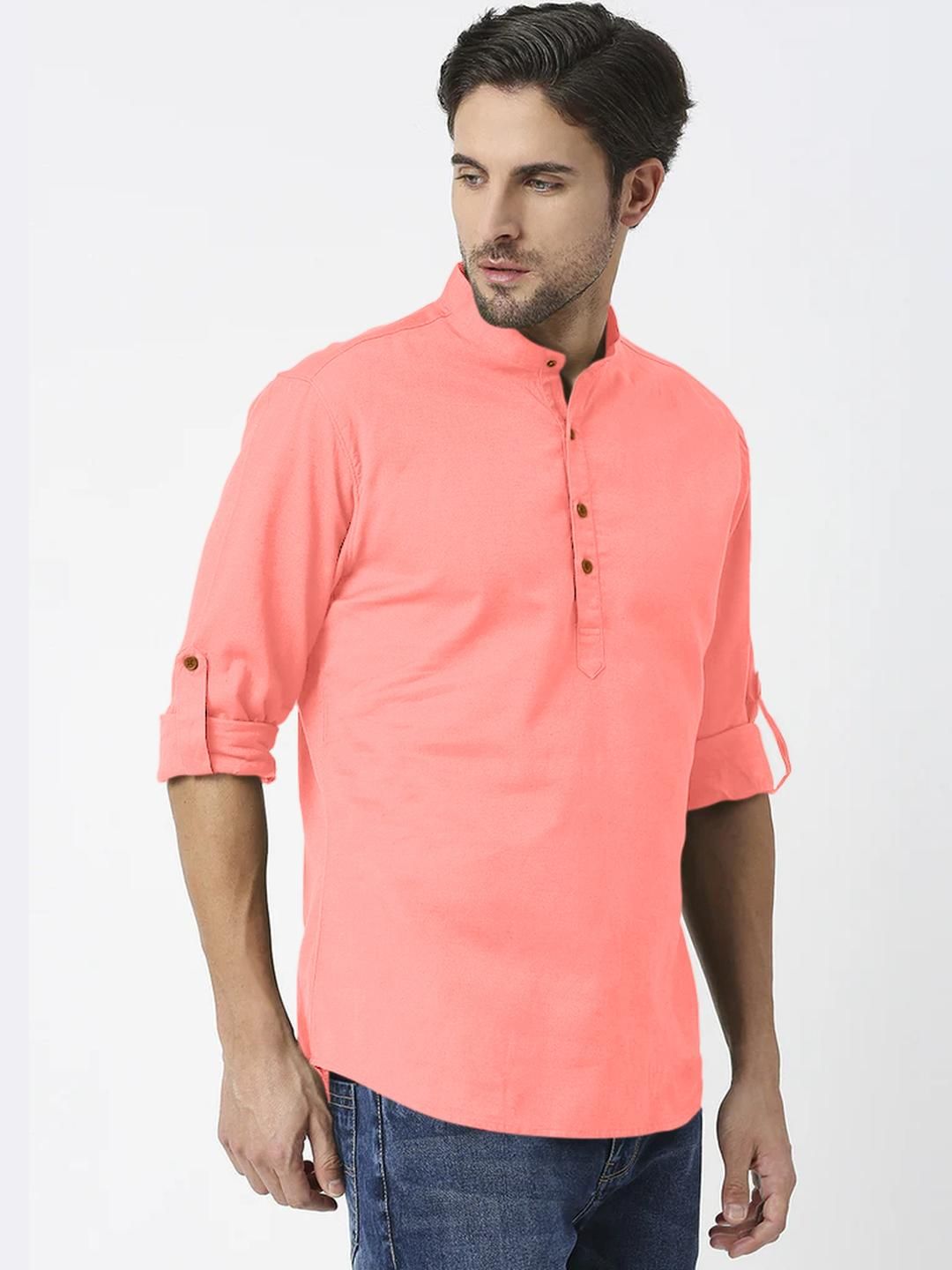 Fifth U Men Peach Kurta-picture-36