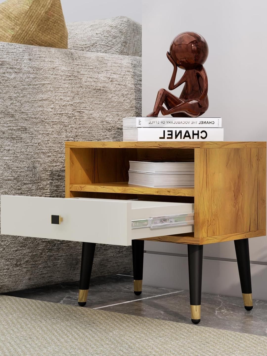 HEXA RED Multi Engineered Wood Bedside Table-picture-12