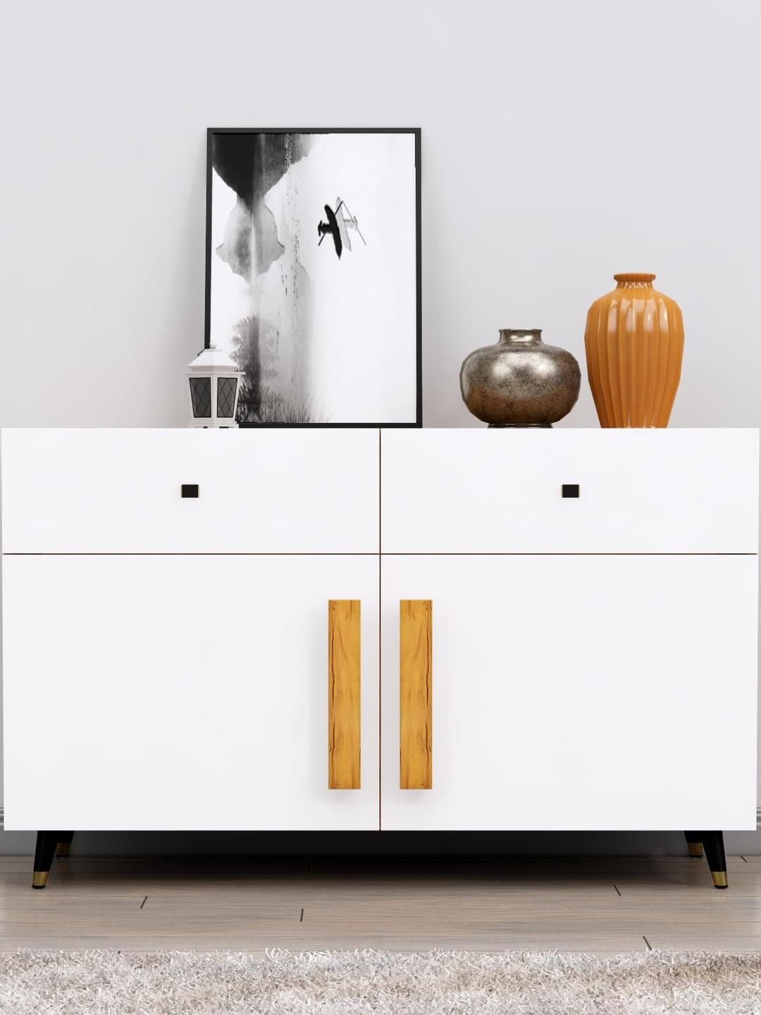 HEXA RED White Engineered Wood Storage Cabinet