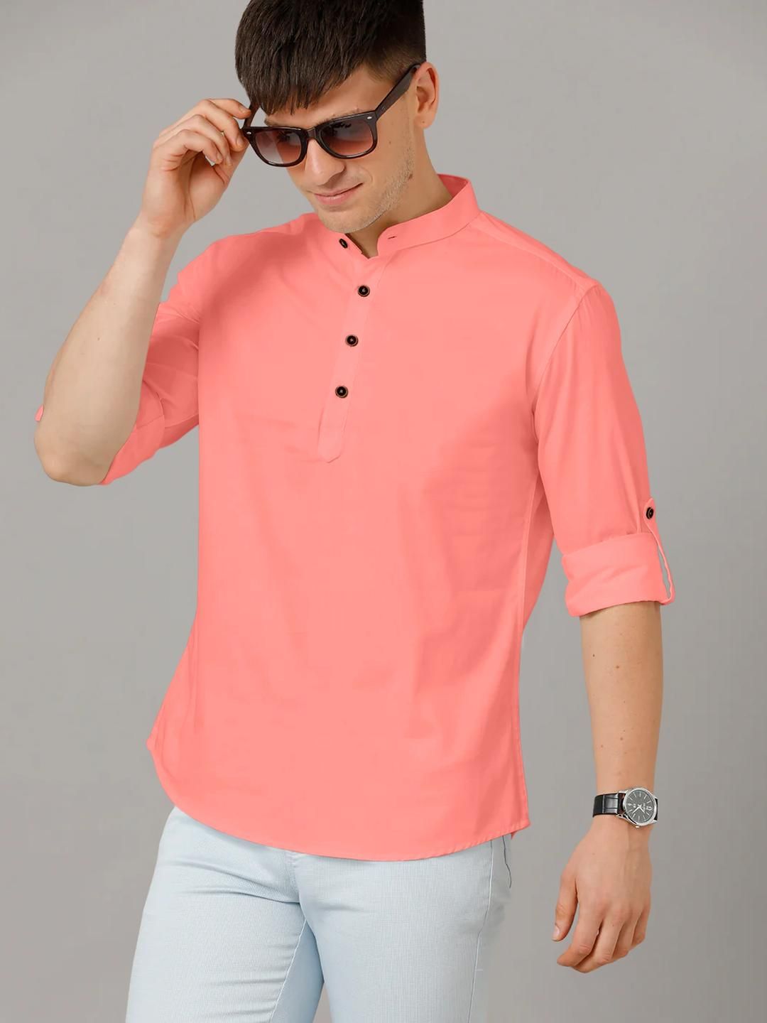 Fifth U Men Peach Kurta-picture-21