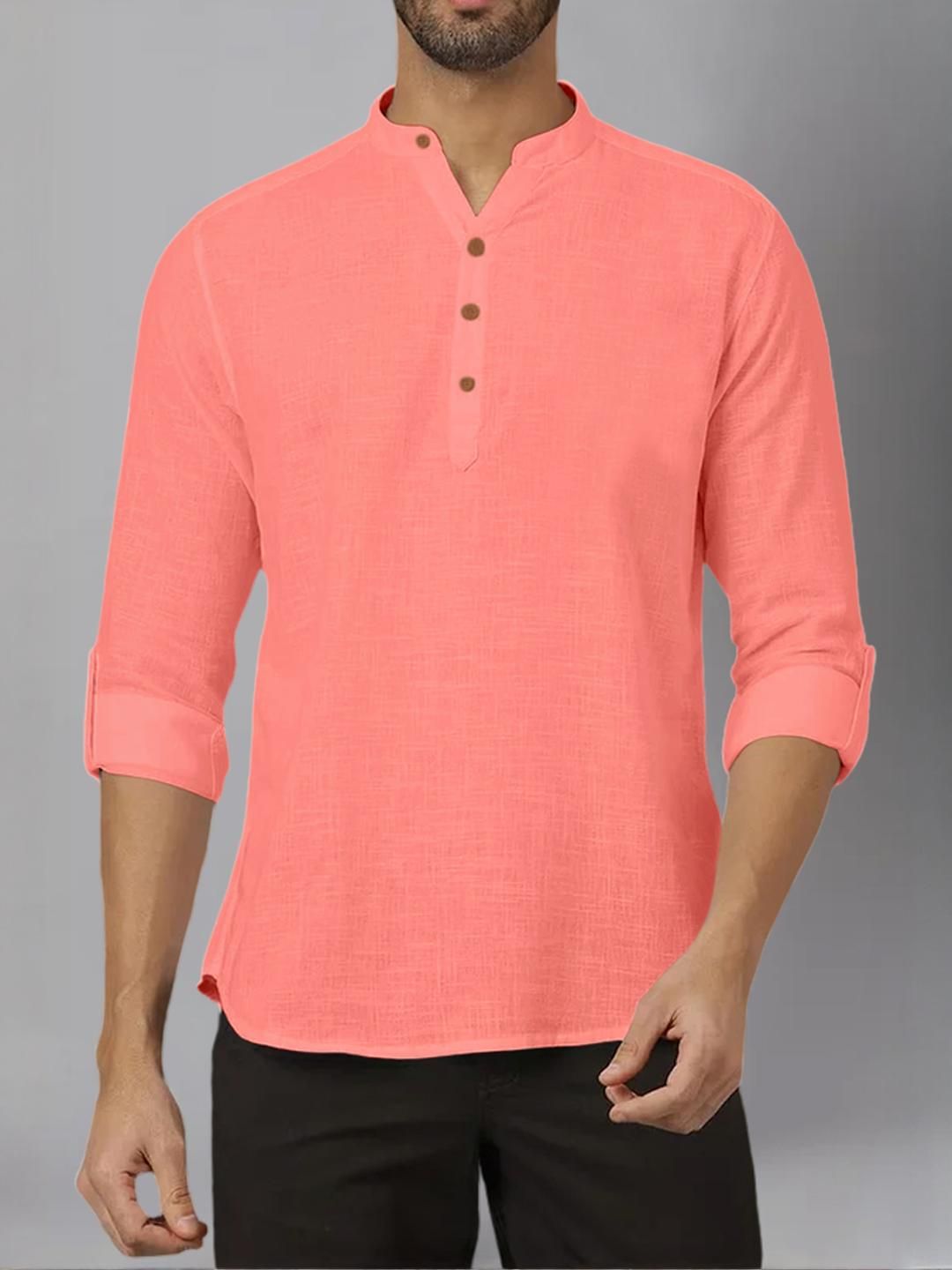 Fifth U Men Peach Kurta-picture-30