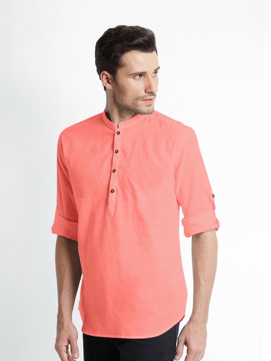 Fifth U Men Peach Kurta-picture-38