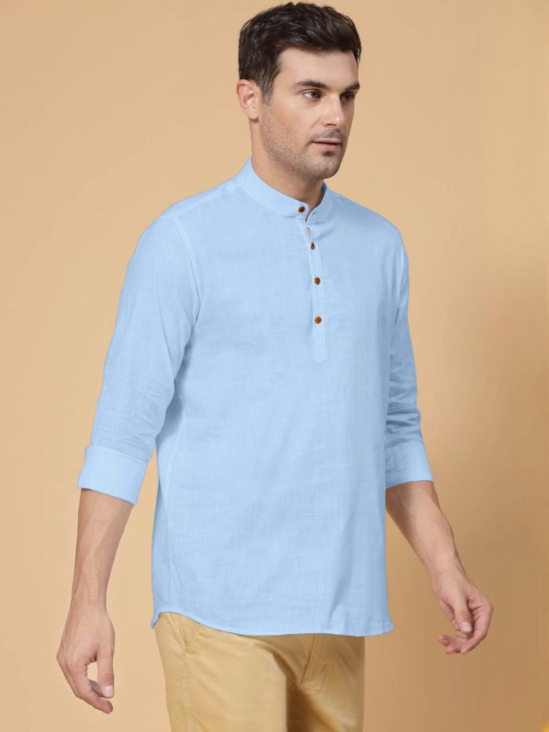 Fifth U Men Turquoise Blue Kurta-picture-23