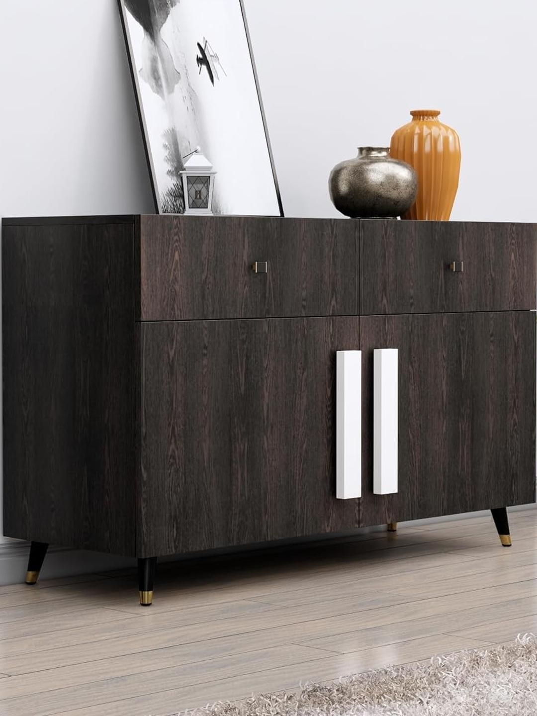 HEXA RED Brown Engineered Wood Storage Cabinet