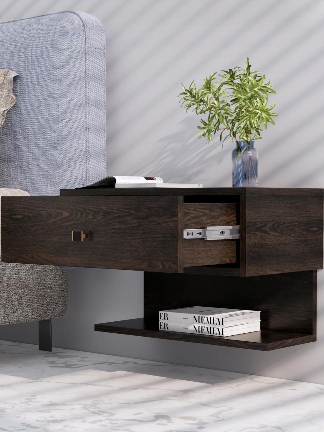 HEXA RED Brown Engineered Wood Bedside Table-image-33