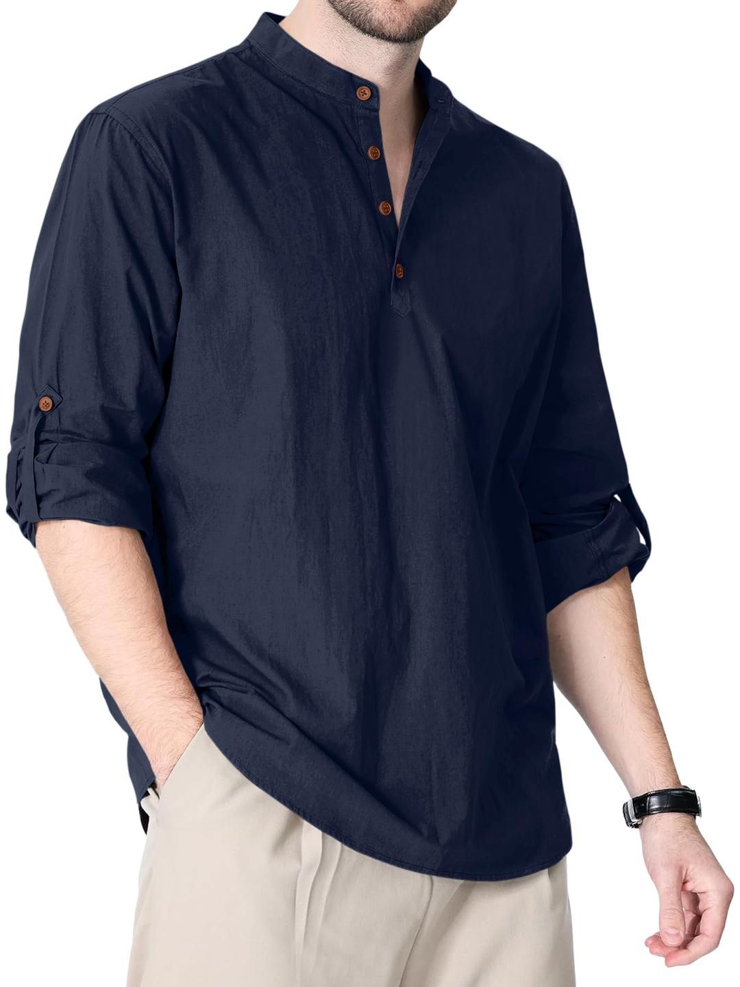 Fifth U Men Navy Blue Kurta-picture-20