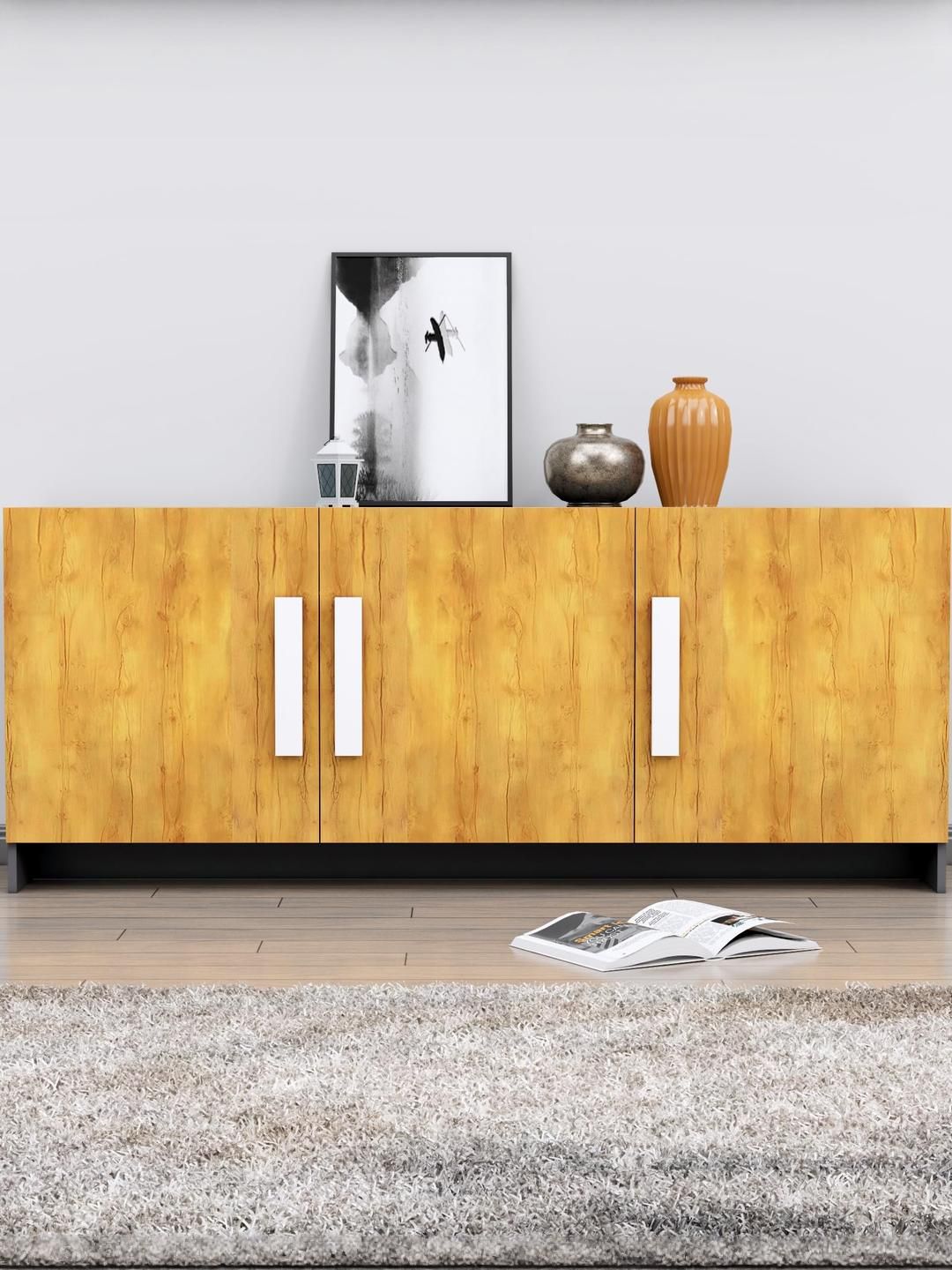 HEXA RED Beige Engineered Wood Storage Cabinet-image-46