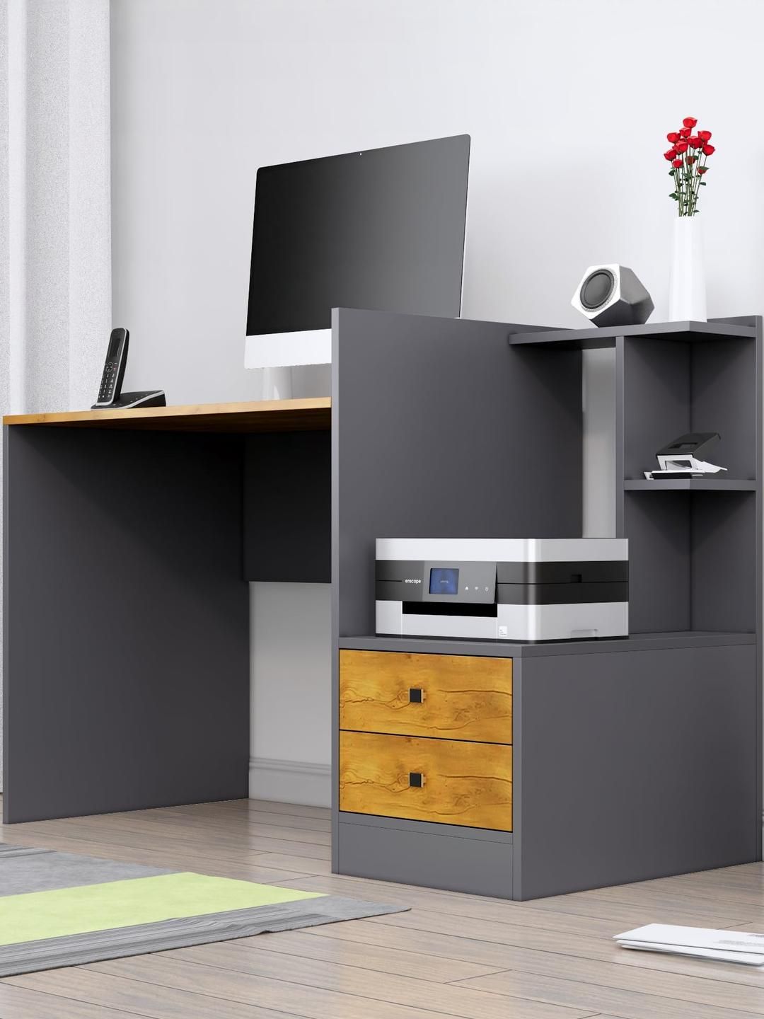 HEXA RED Grey Engineered Wood Study Table-picture-21