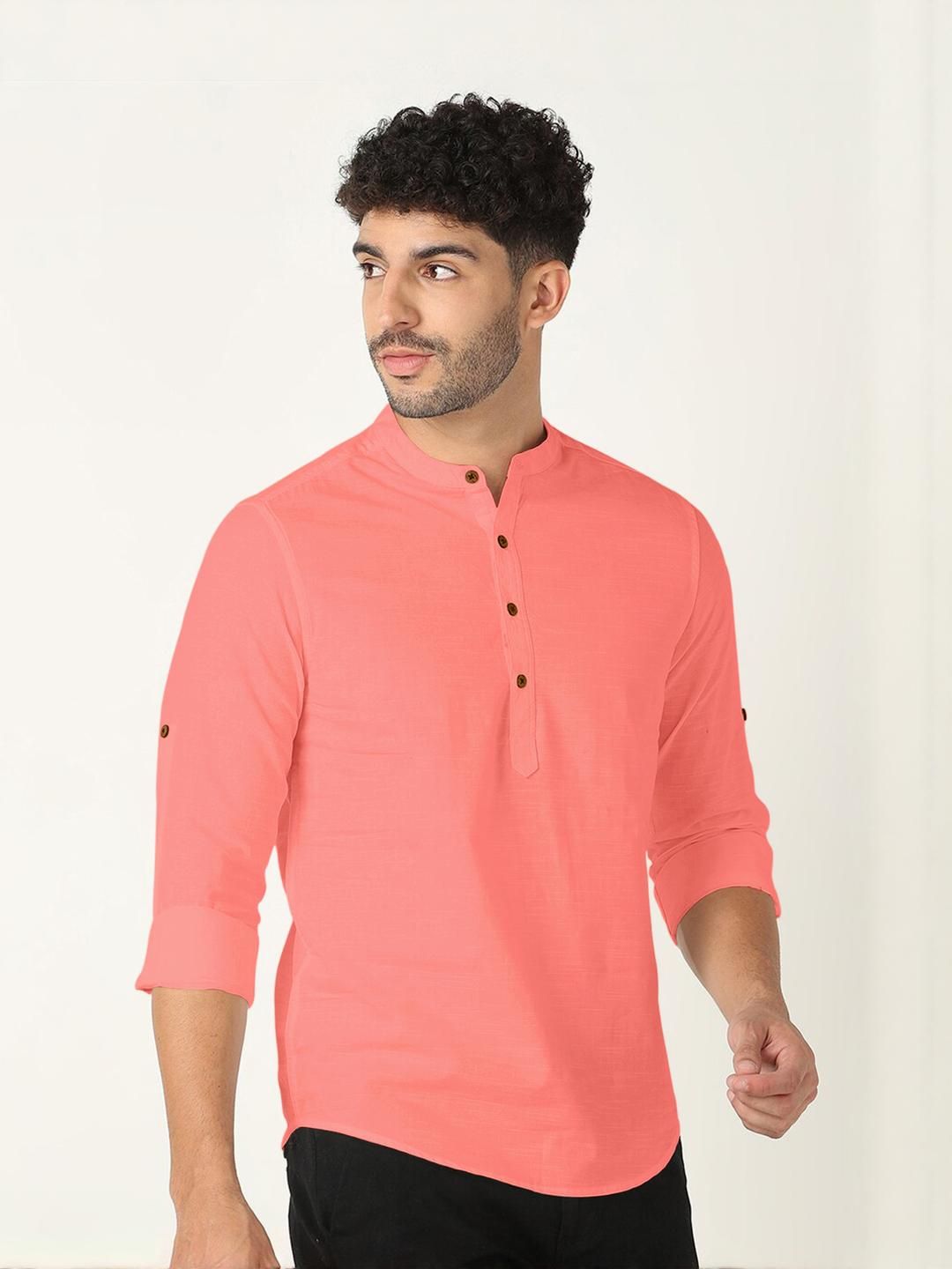 Fifth U Men Peach Kurta-picture-26