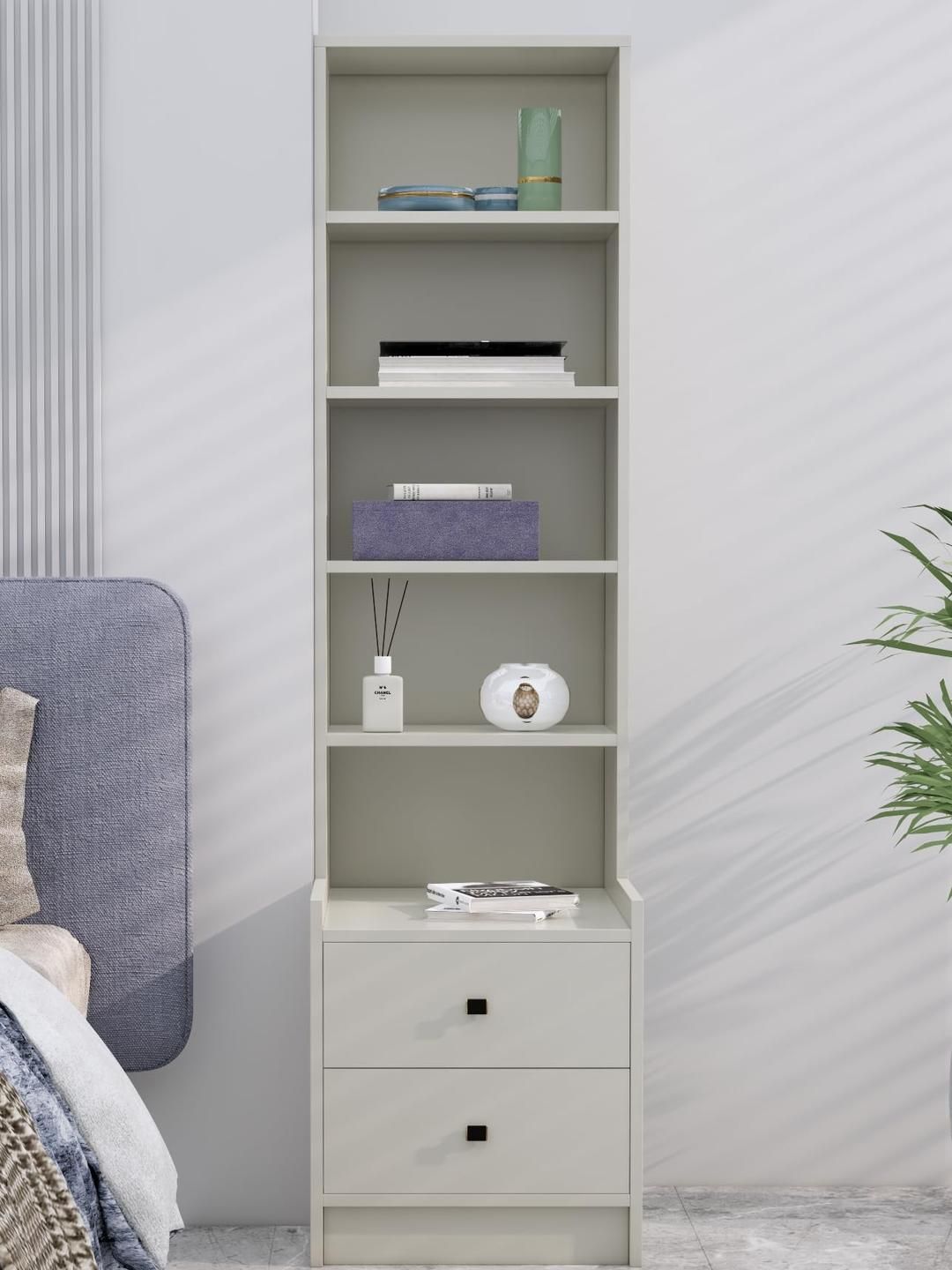 HEXA RED White Engineered Wood Bedside Table