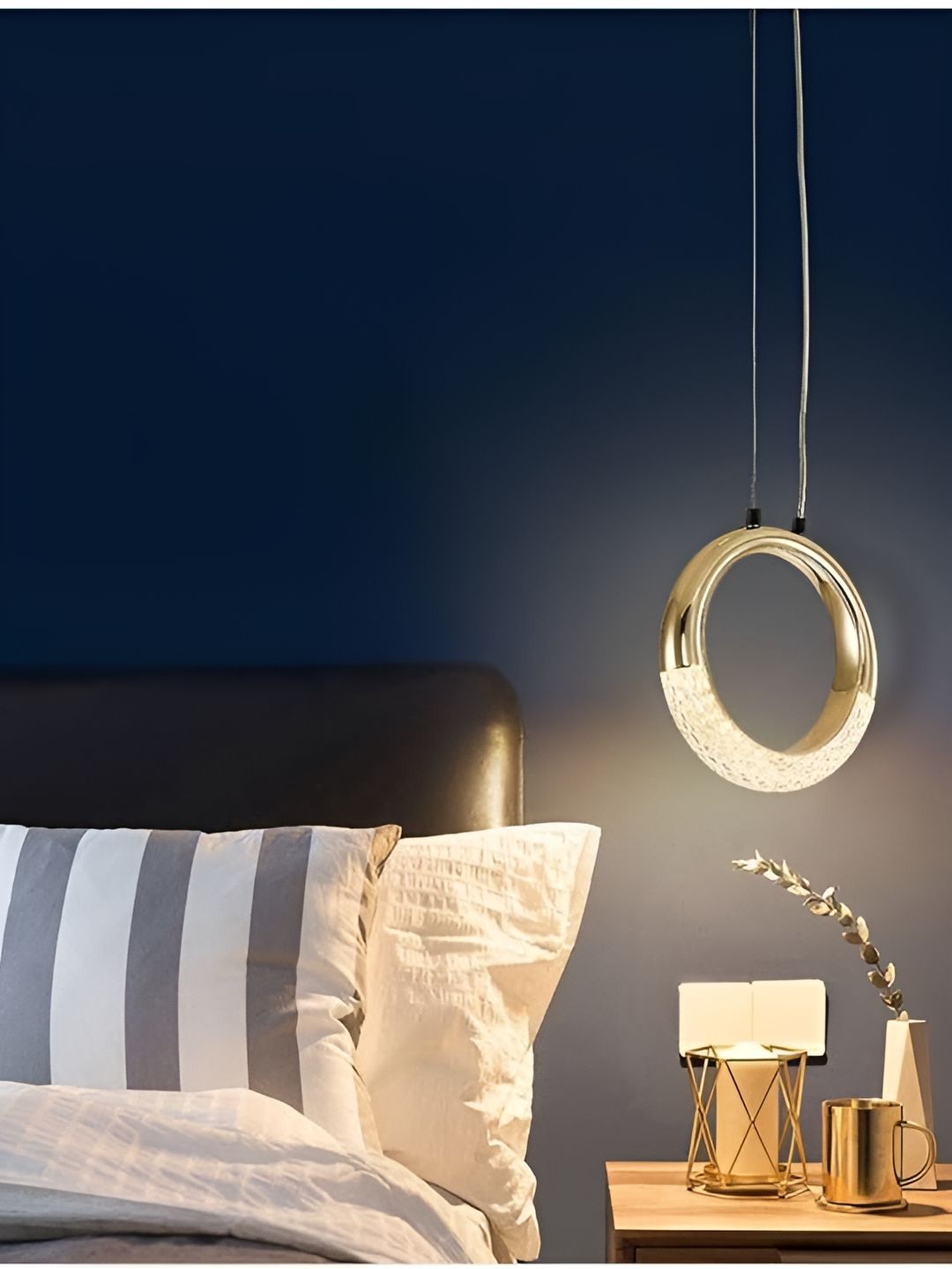 SHRI MAHAL ANTIQUES Gold-Toned Traditional Ceiling Lamp