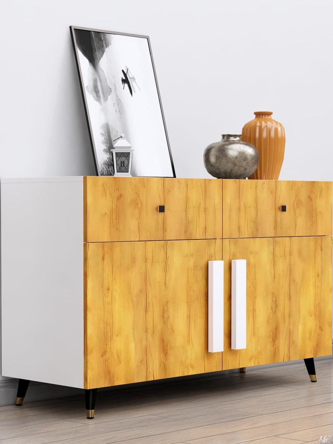 HEXA RED White Engineered Wood Storage Cabinet