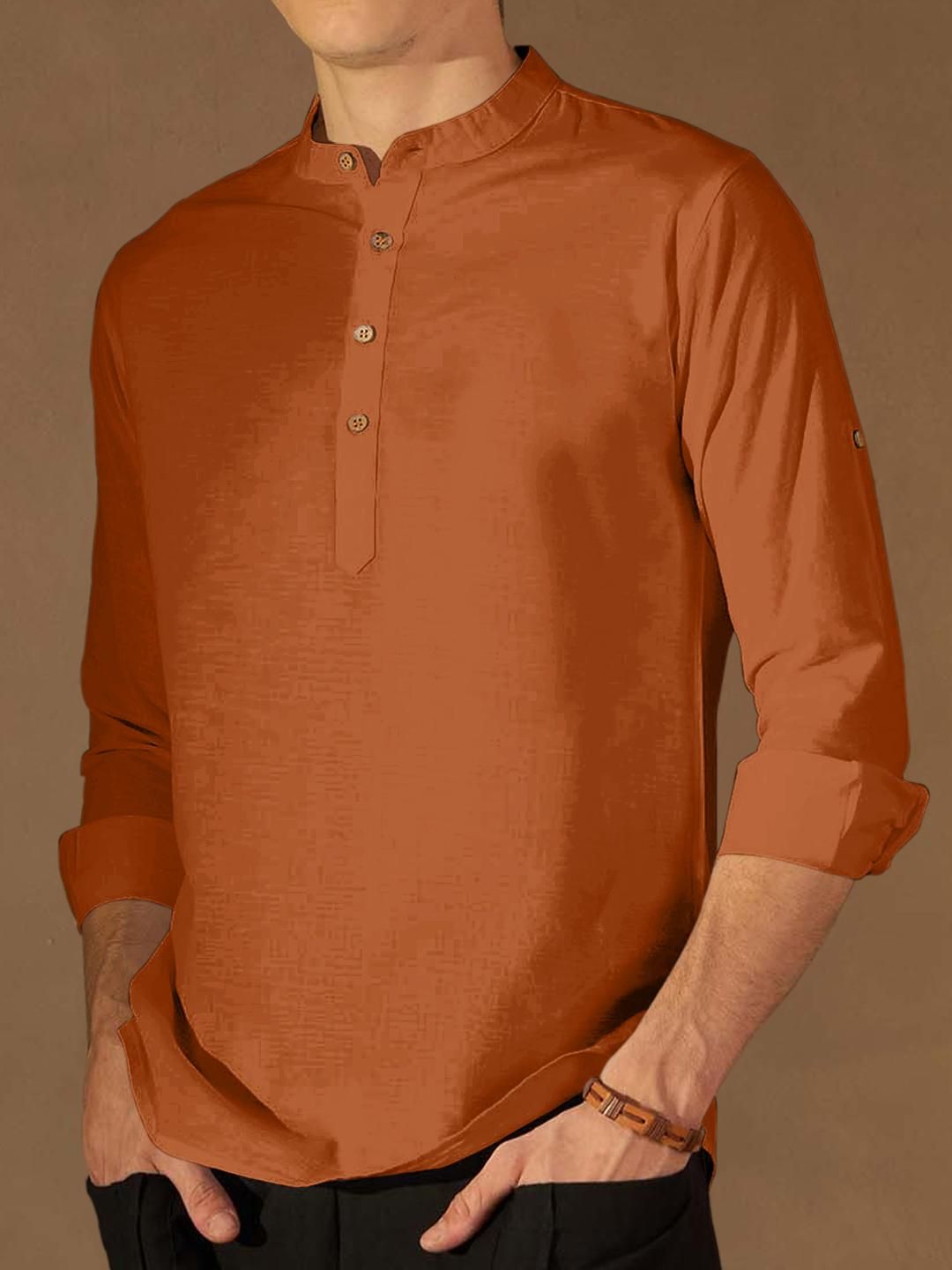 Fifth U Men Brown Kurta-picture-40