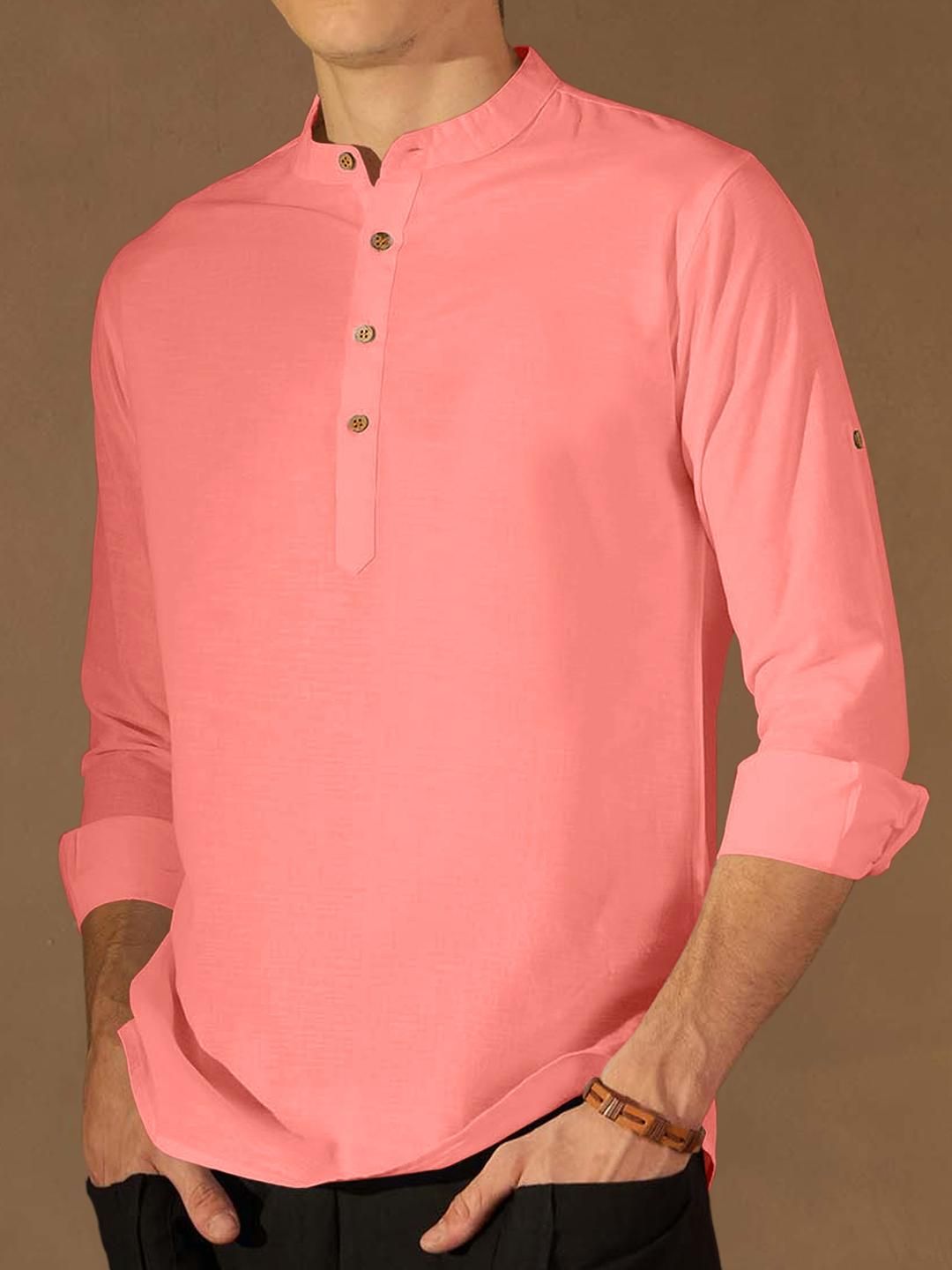 Fifth U Men Peach Kurta-picture-16