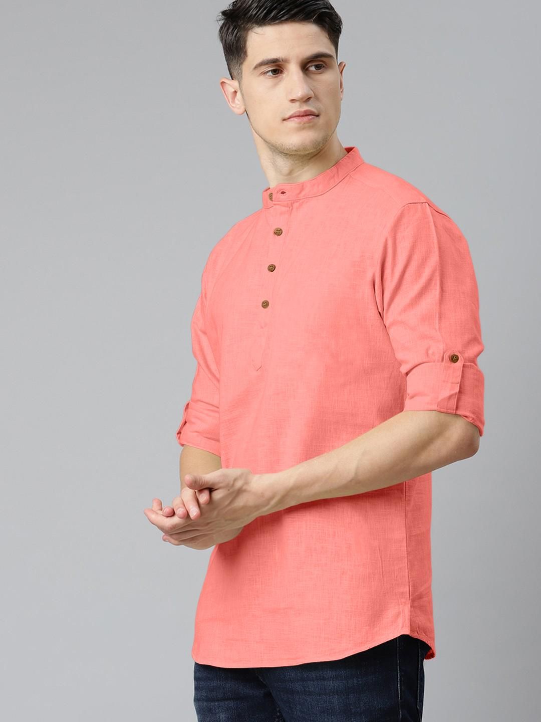 Fifth U Men Peach Kurta-picture-40