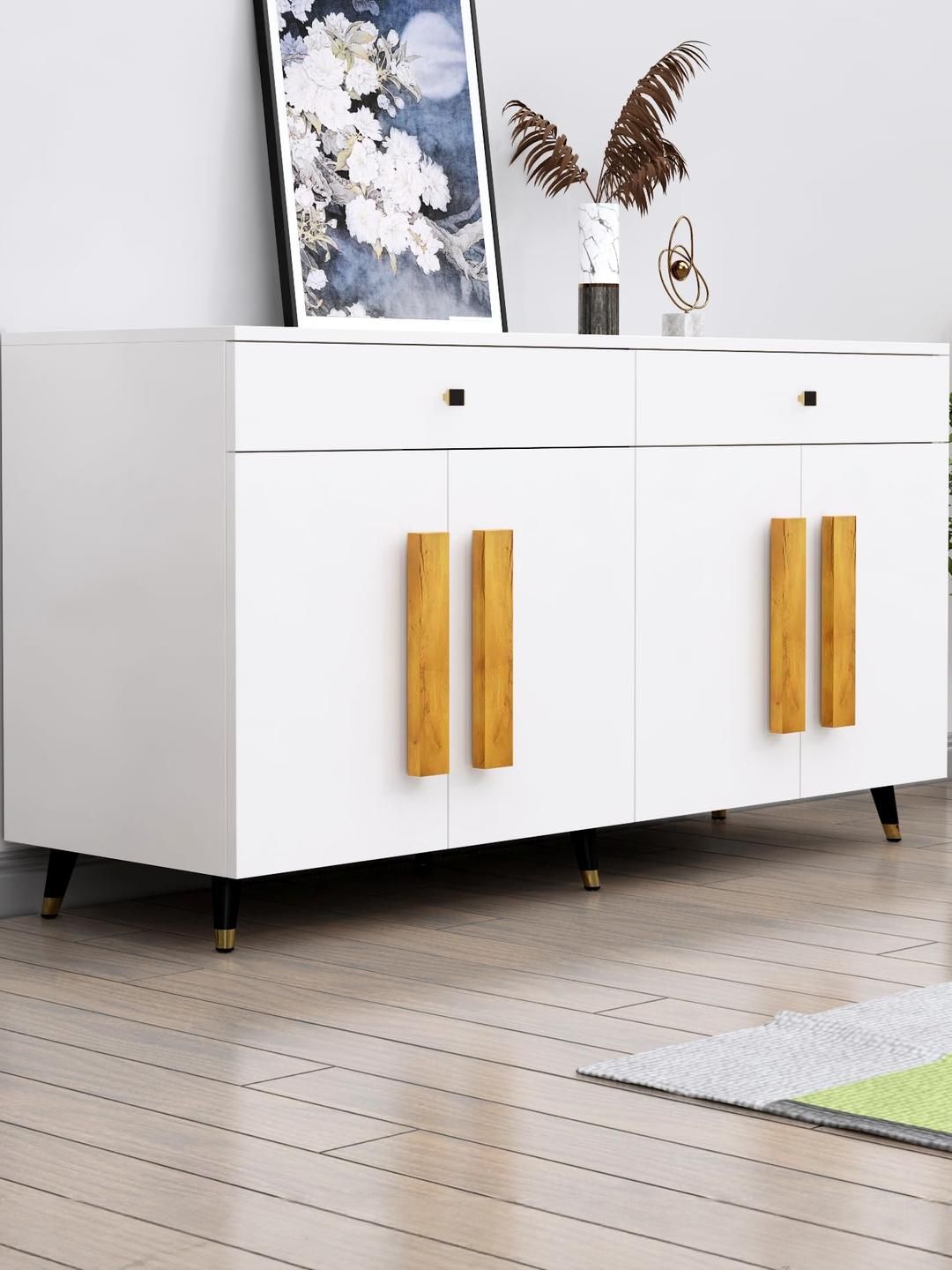 HEXA RED White Engineered Wood Storage Cabinet