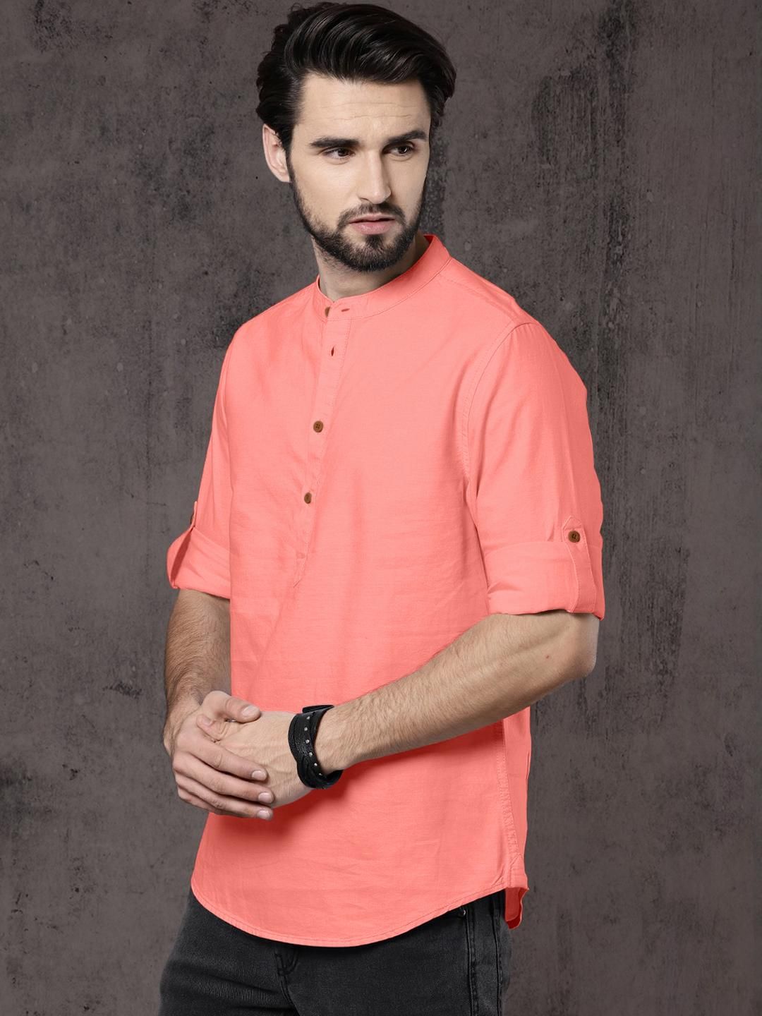 Fifth U Men Peach Kurta-picture-33