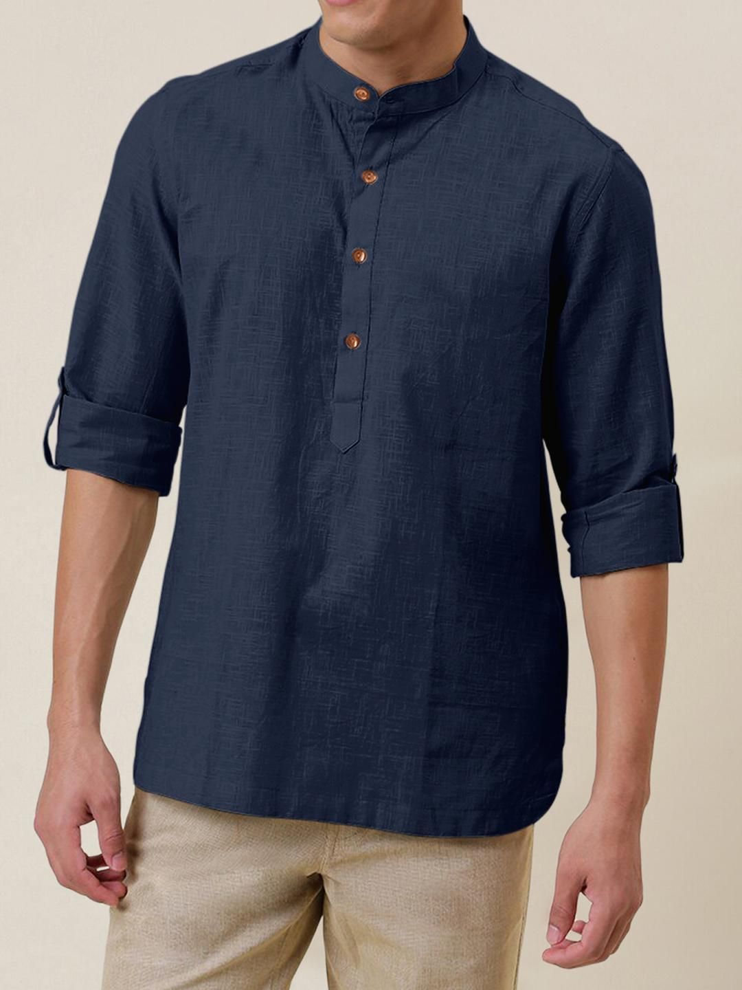 Fifth U Men Navy Blue Kurta-picture-27