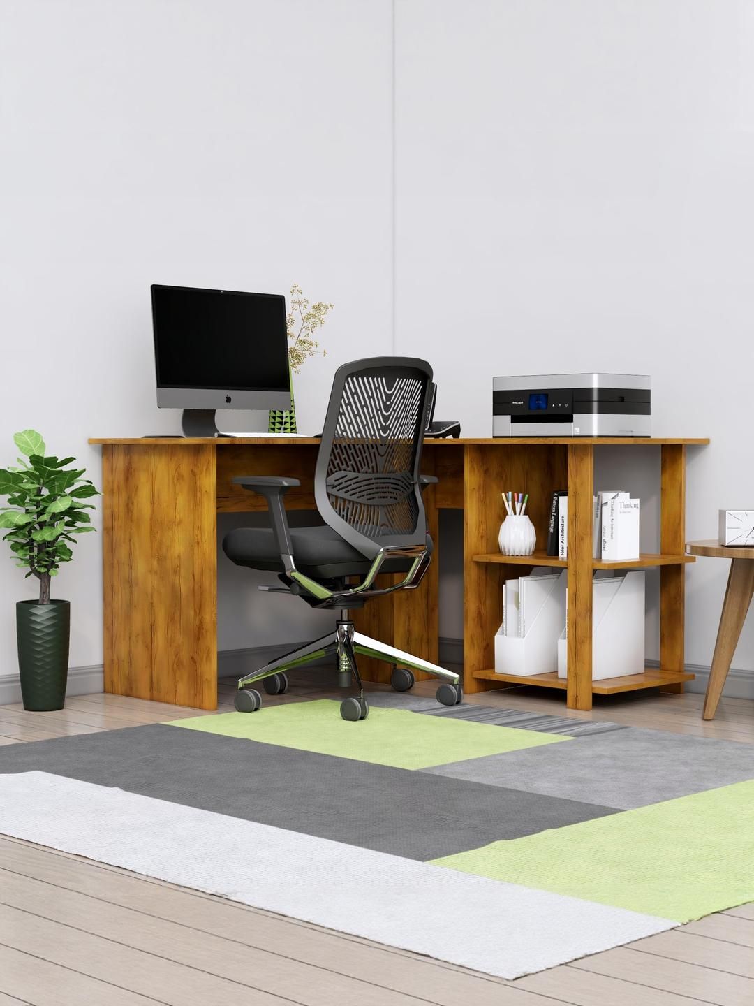 HEXA RED Beige Engineered Wood Study Table