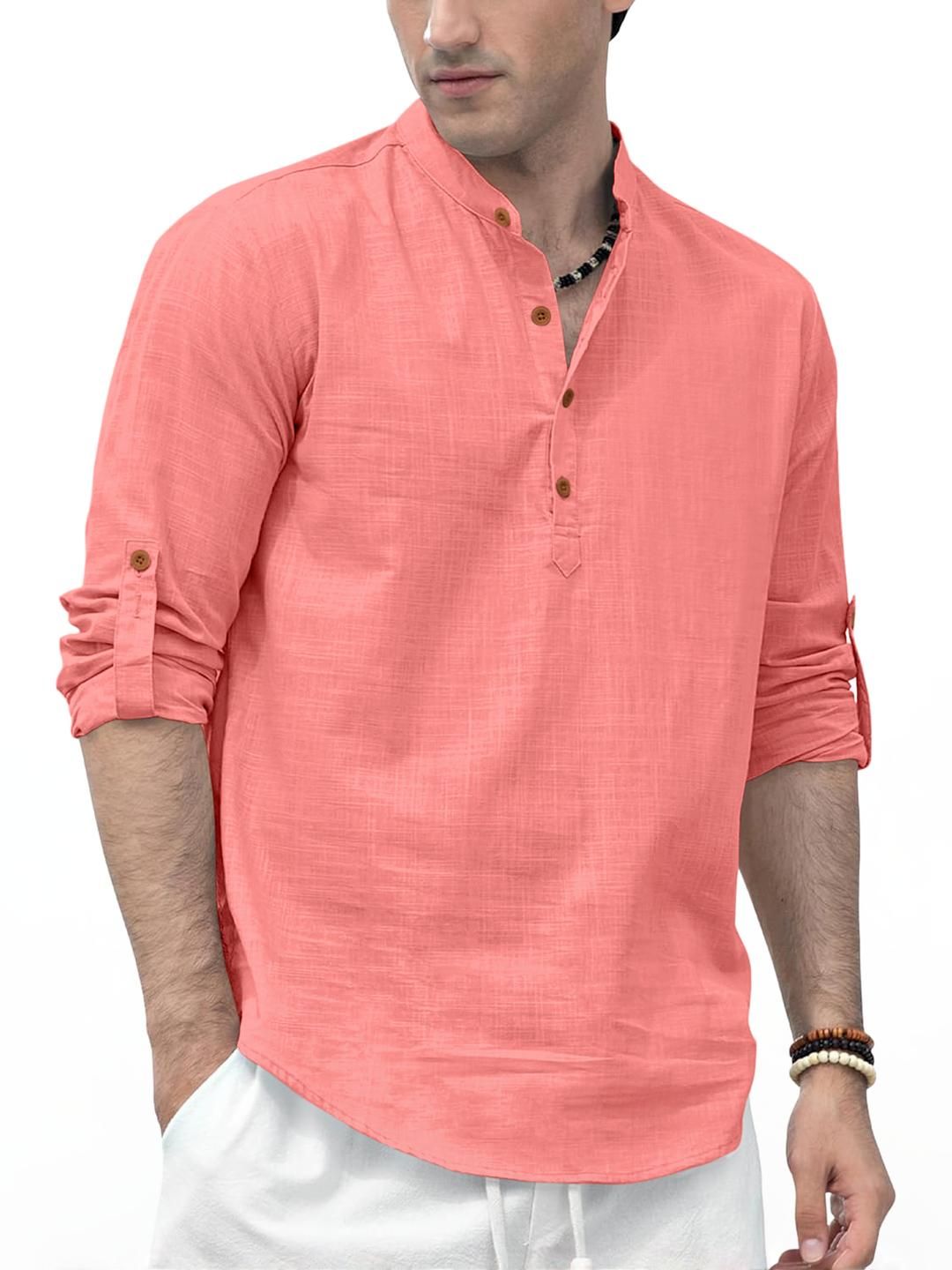 Fifth U Men Peach Kurta-picture-23