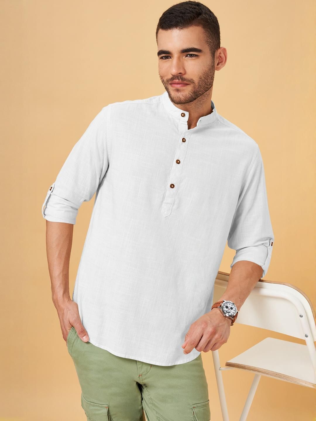 Fifth U Men White Kurta-picture-32